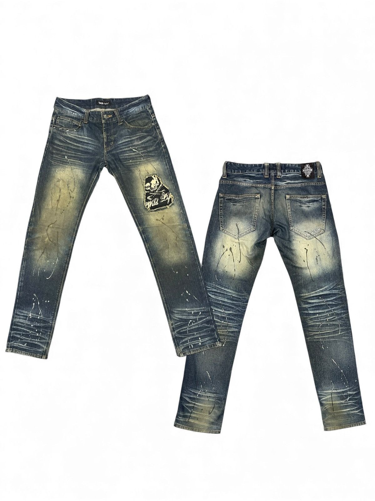 14th Addiction Wildlife Japanese Destroyed Dusty Dirt Rockers Jeans Size US 33 - 1 Thumbnail
