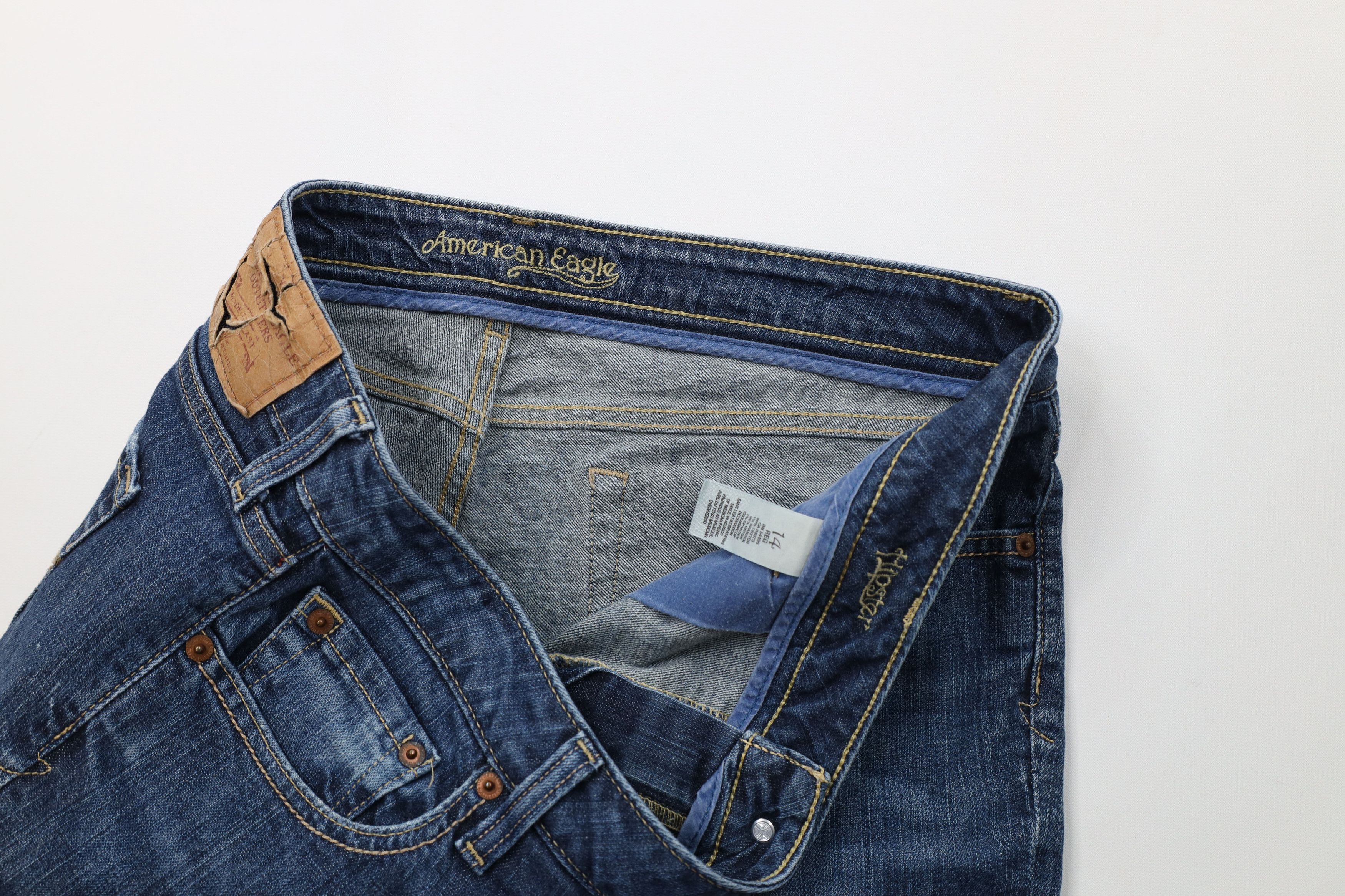 American Eagle Outfitters Vintage 90s Y2K American Eagle Flared Wide Leg Jeans Blue Size 36" / US 14 / IT 50 - 7 Thumbnail