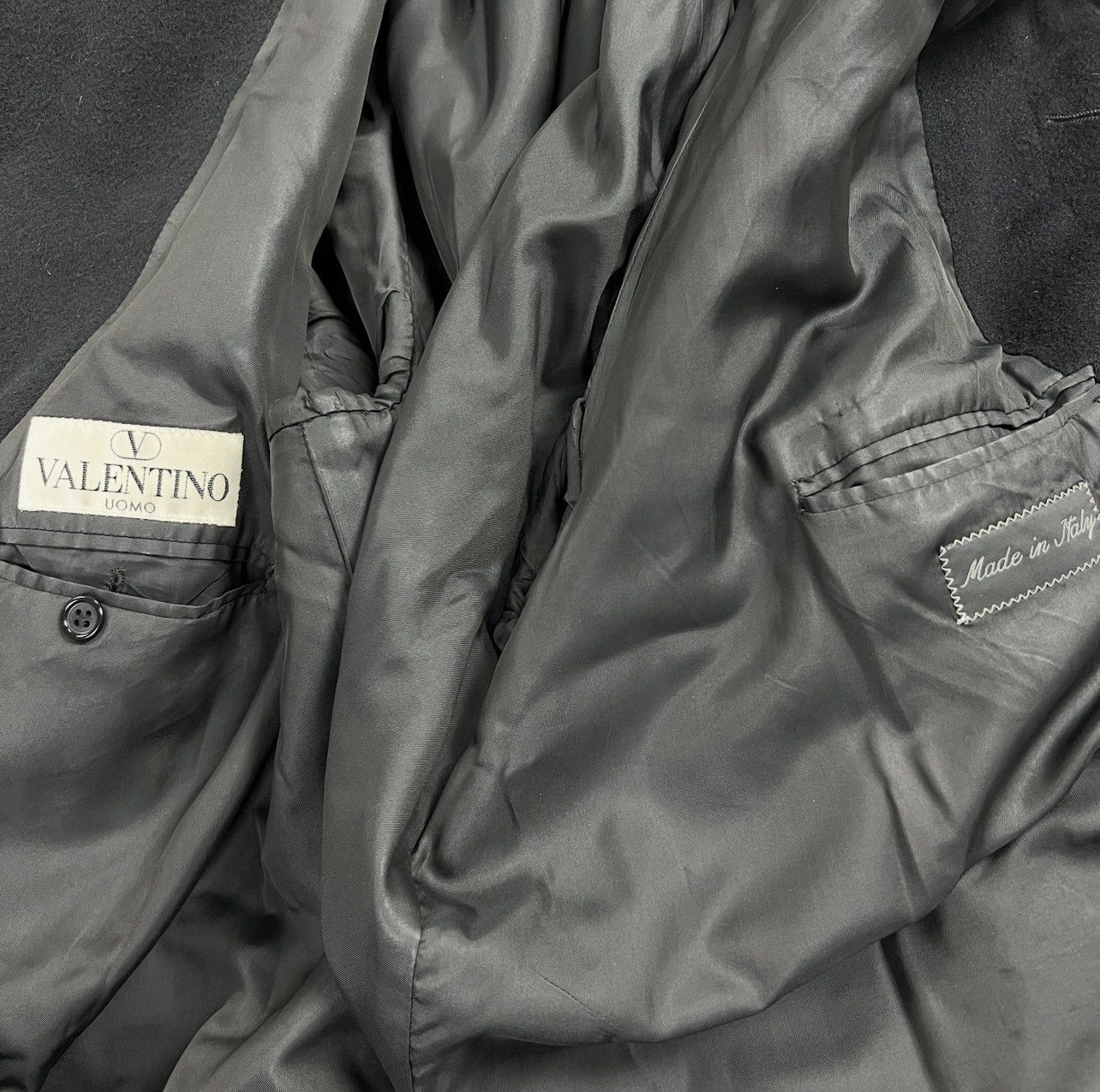 Valentino VALENTINO Men's Black Wool Cashmere Belted Overcoat Coat Size US XXL / EU 58 / 5 - 6 Thumbnail