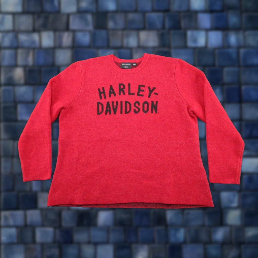 Harley Davidson Harley-Davidson Knit Pullover Sweater Women’s Size 3W Red Spell Out Biker Shirt? Size XXL / US 16-18 / IT 52-54 - 1 Thumbnail