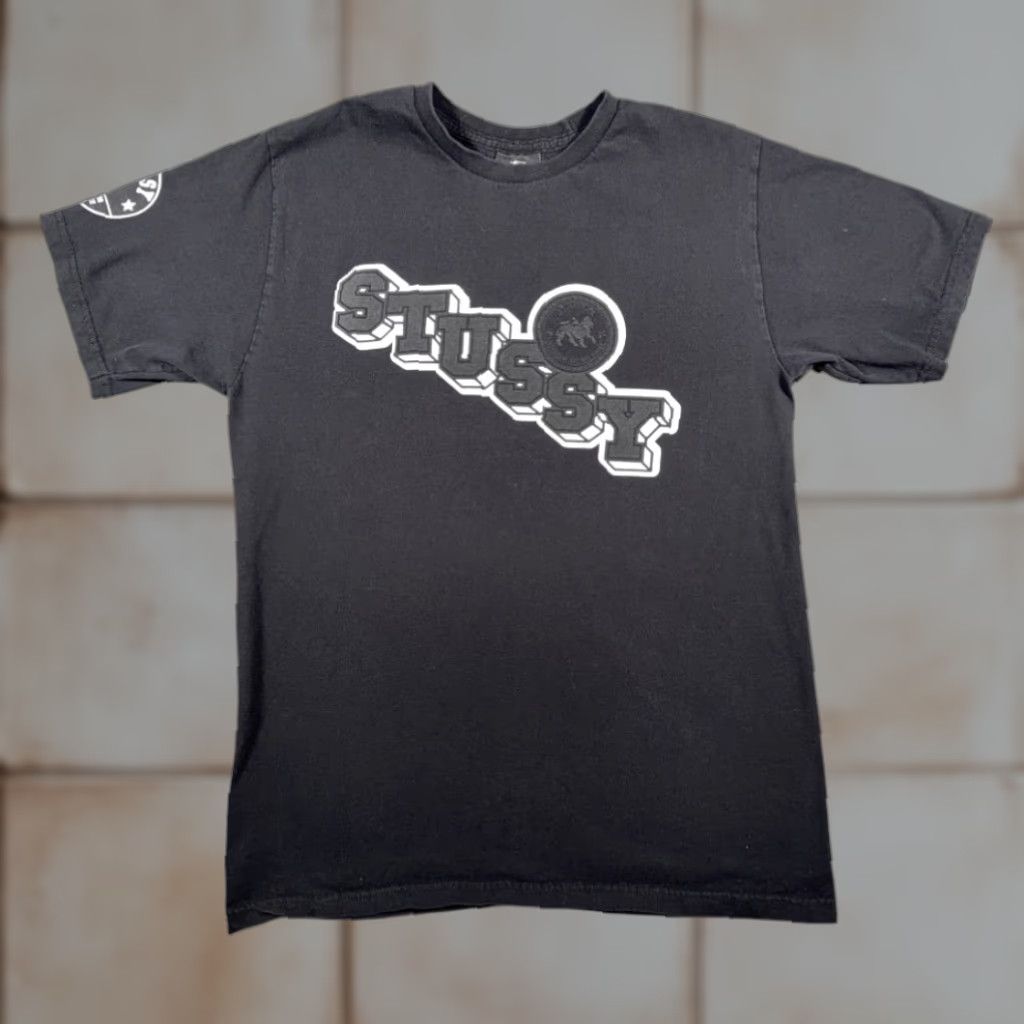 Spell VINTAGE Stussy Shirt Adult MEDIUM Black Skater Big 4 Cities Spell Out Logo Y2K Size US M / EU 48-50 / 2 - 1 Thumbnail