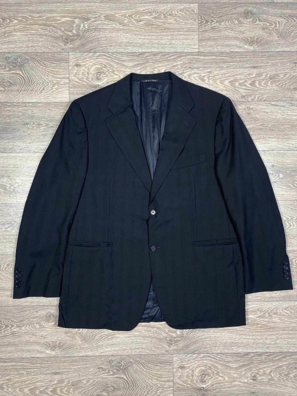 Canali Canali Mens Blazer Muslin Wool Black Check UK 54 two button Size 54R - 1 Thumbnail