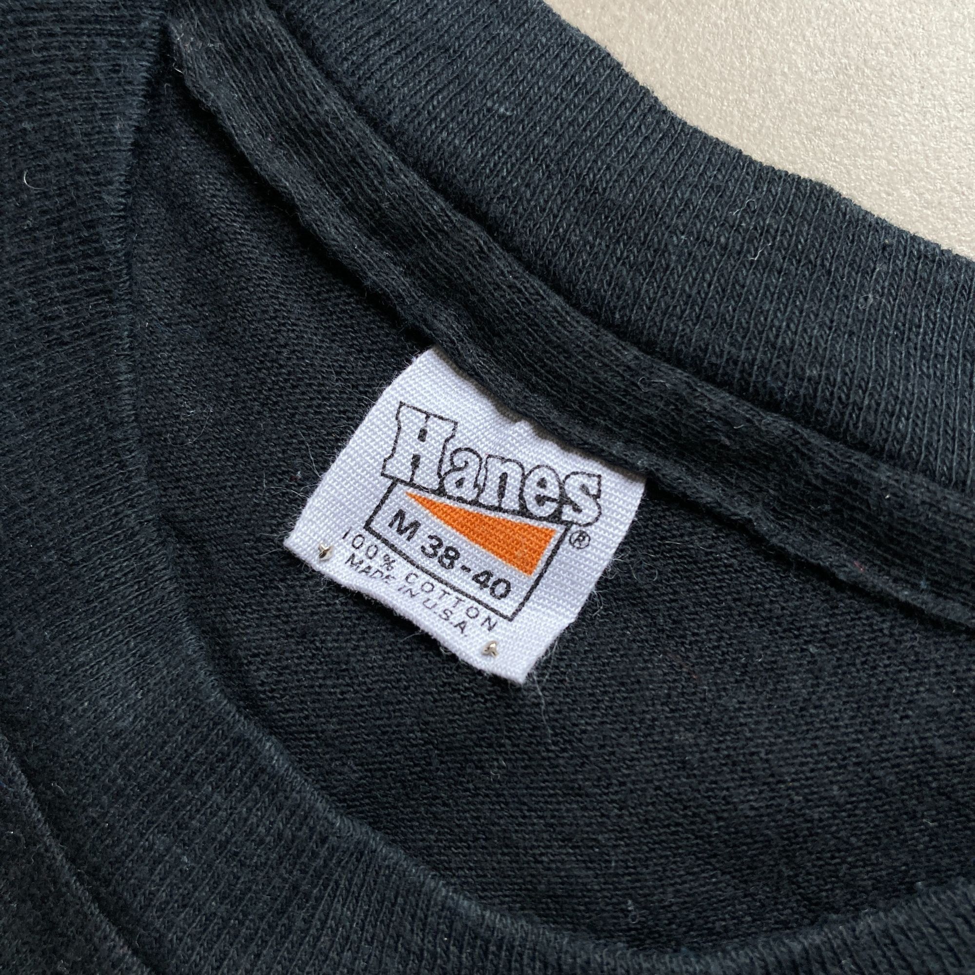 Hanes Vintage 80s Rainbow Down To Earth Black T-Shirt Hanes USA Si Size US M / EU 48-50 / 2 - 4 Thumbnail