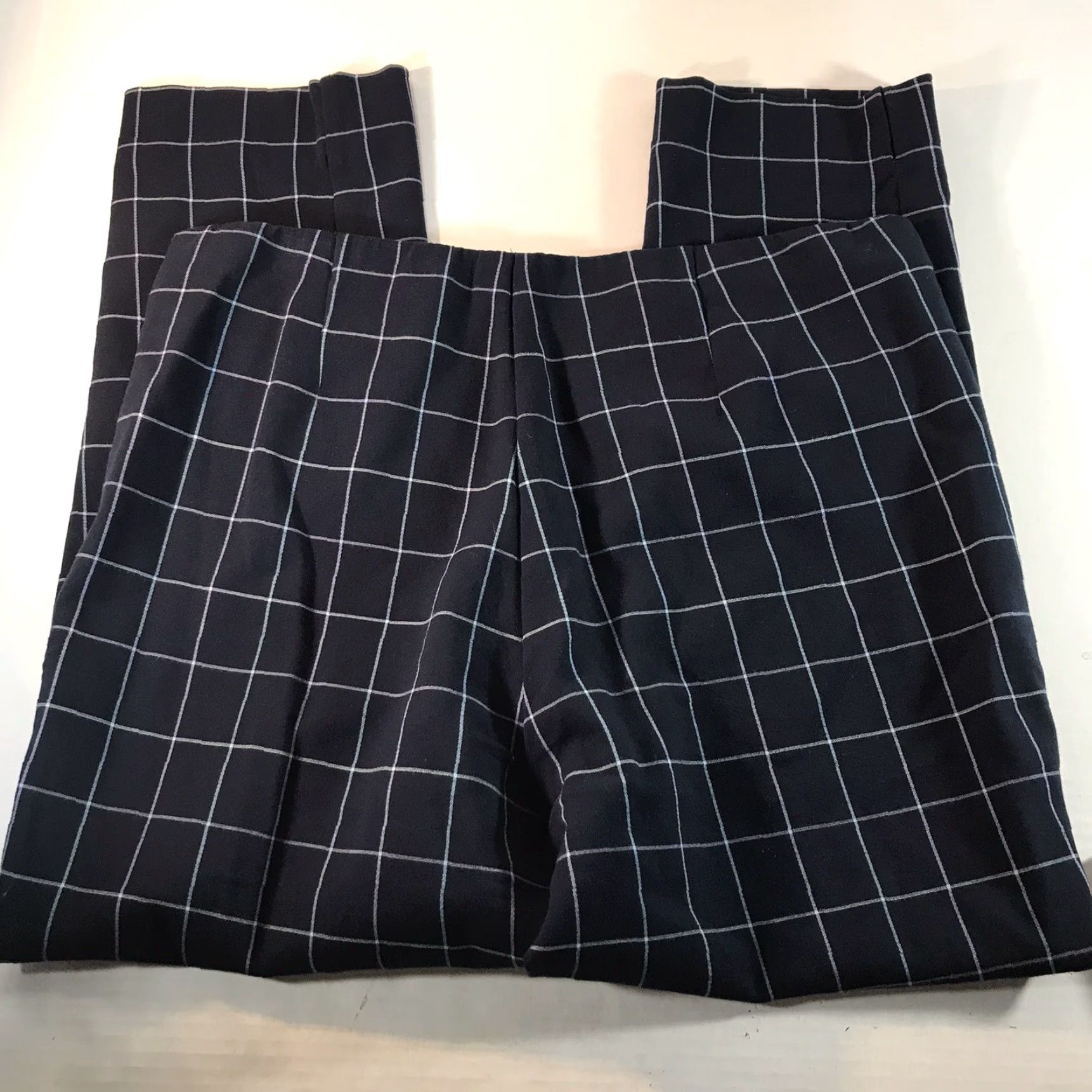 J. Jill J. Jill Skinny Pants Womens 14P Petite Chino Knit Plaid Blue Elastic Waist Flat Front Size 14P Inseam 26in Slit Pockets Modern Casual Workwear Size 36" / US 14 / IT 50 - 4 Thumbnail