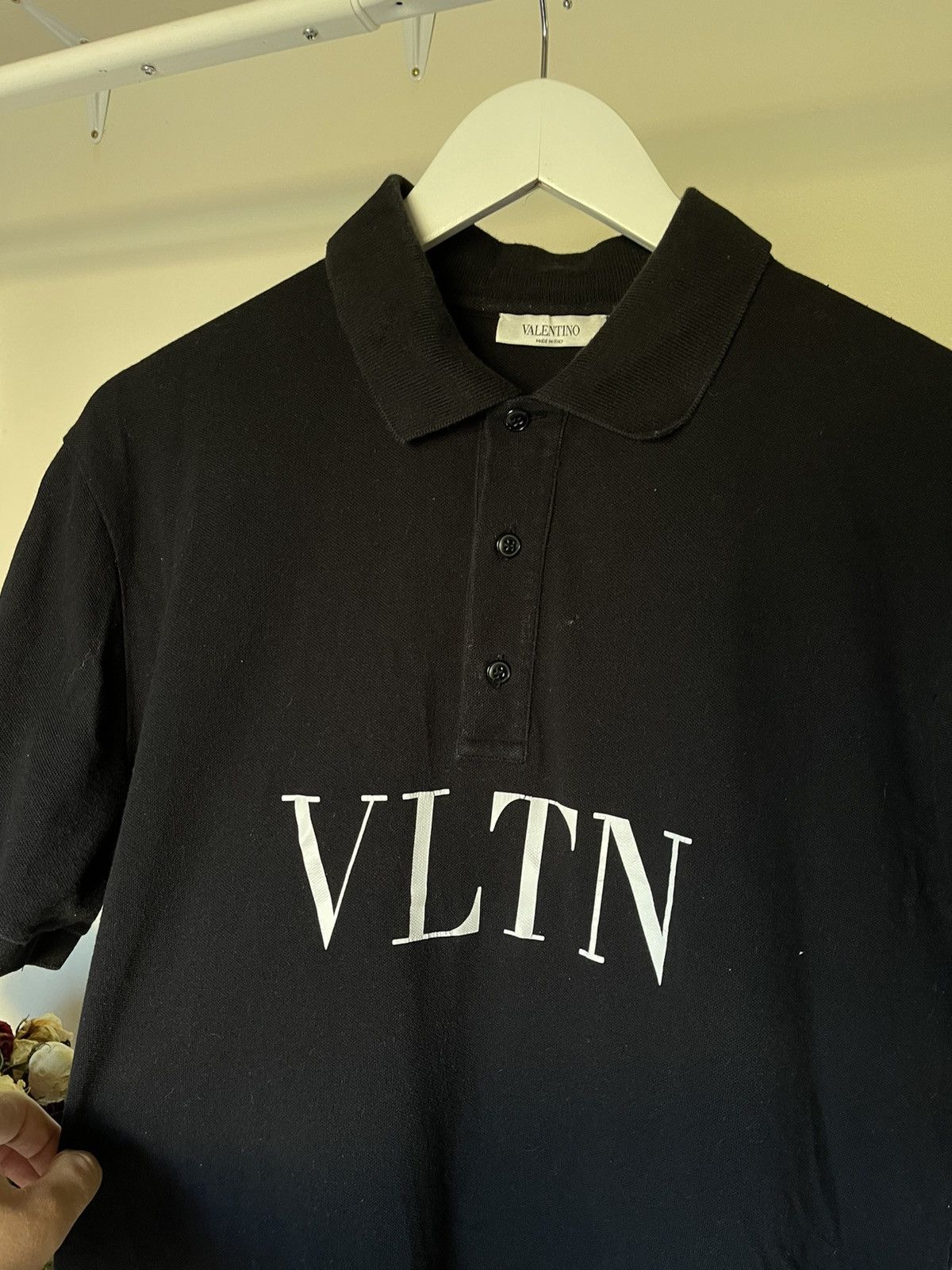 Valentino Valentino VLTN black polo tee shirt logo print Size US XL / EU 56 / 4 - 5 Thumbnail