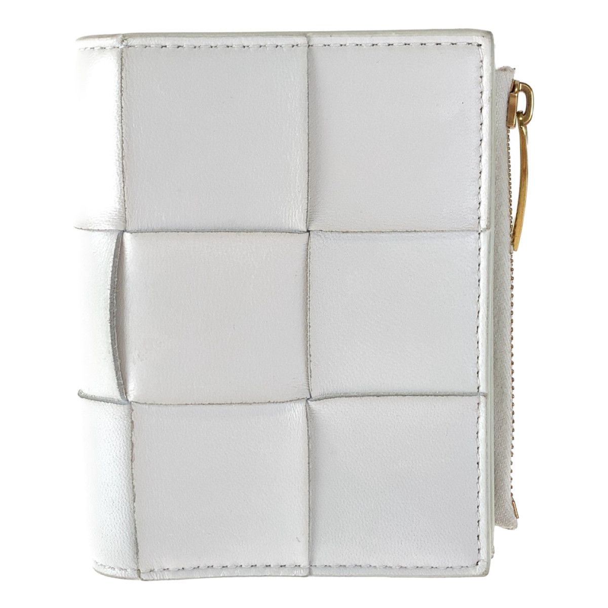 Bottega Veneta Bottega Veneta Bottega Veneta White Leather Compact Wallet Leather Short Wallet 400838 in Very Good Condition Size ONE SIZE - 1 Thumbnail