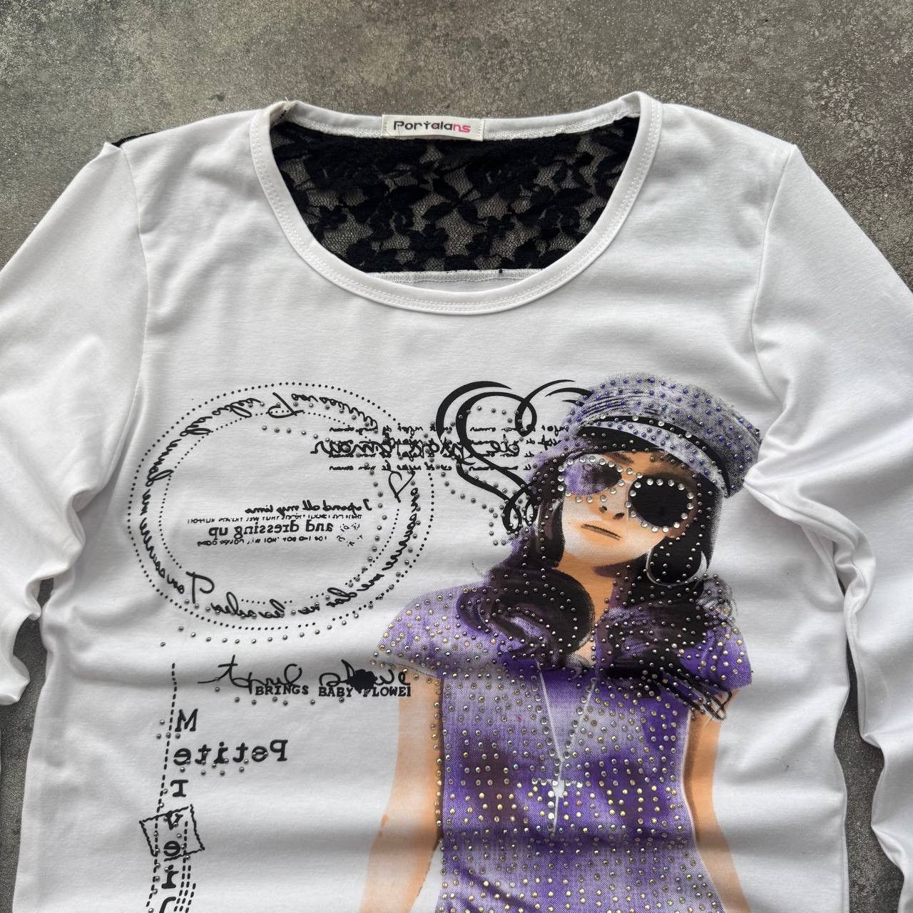Japanese Brand Sexy Girl Printed Y2K Amazing Long Sleeve Top Size M / US 6-8 / IT 42-44 - 4 Thumbnail