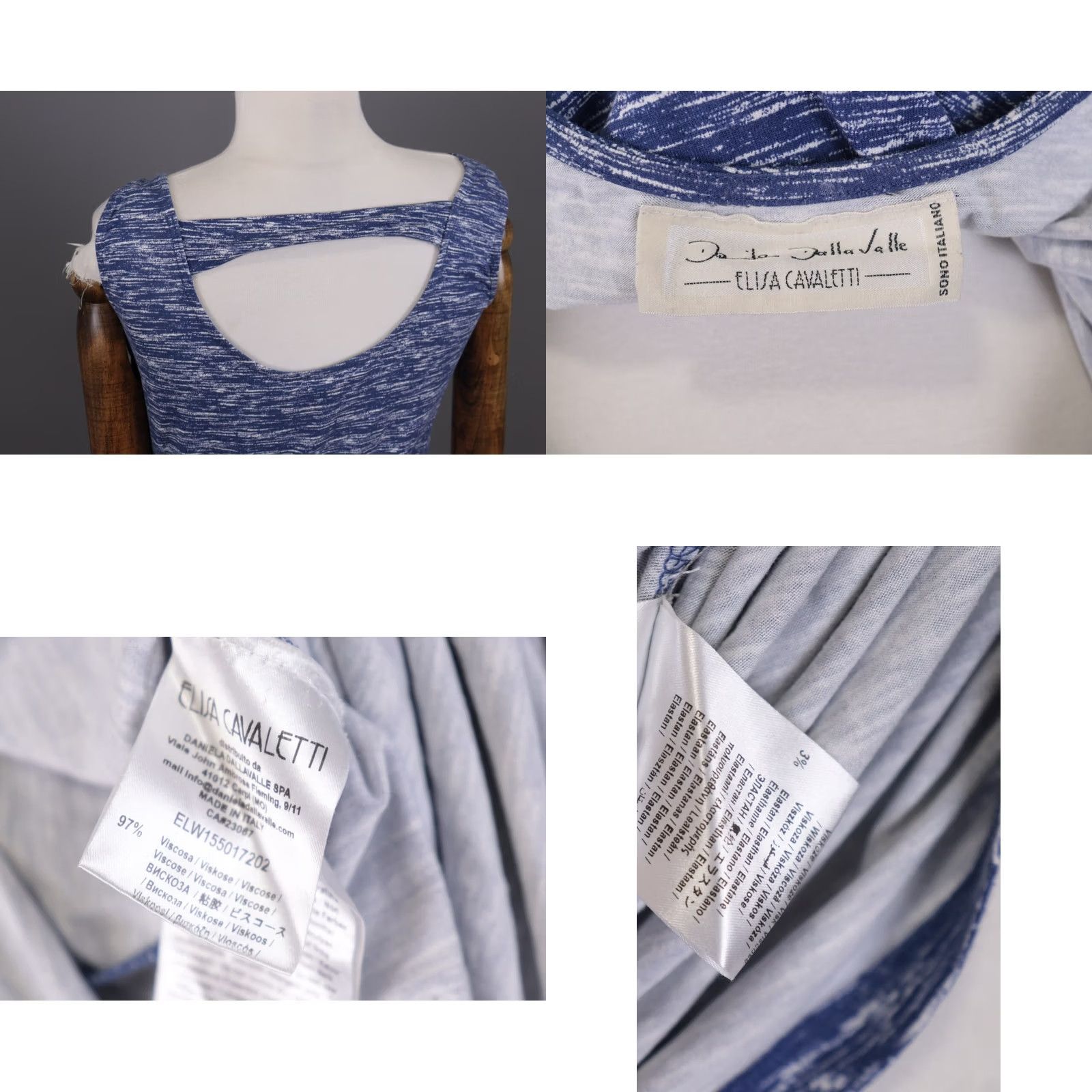 Vintage Elisa Cavaletti Sono Italiana Blue Printed Bodycon Sleeveless Long Dress L Womens Color Blue Size L Size L / US 10 / IT 46 - 10 Thumbnail