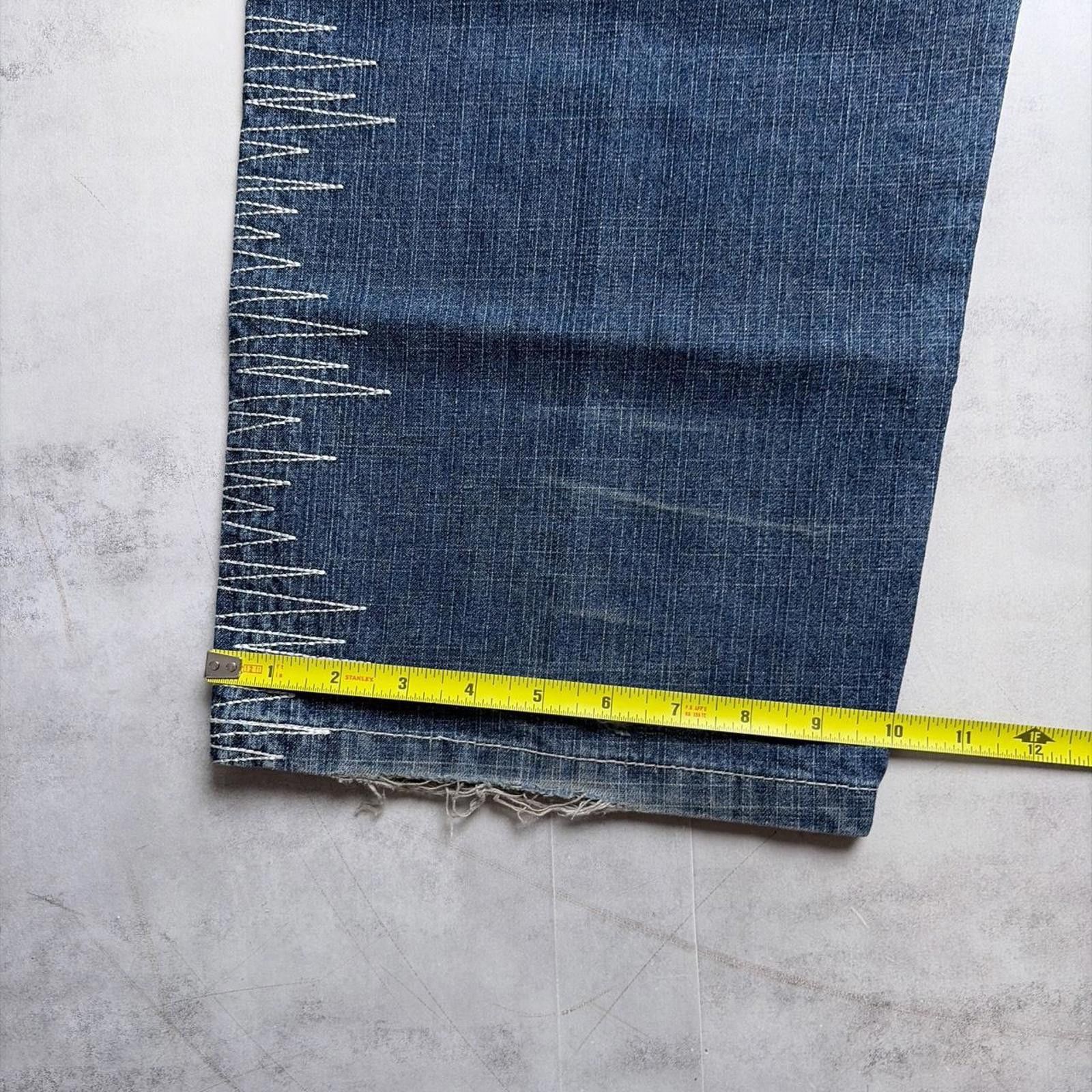 Other Y2K Blue M2 Grunge Baggy Embroidered Skater Denim Jeans Size US 36 / EU 52 - 8 Thumbnail