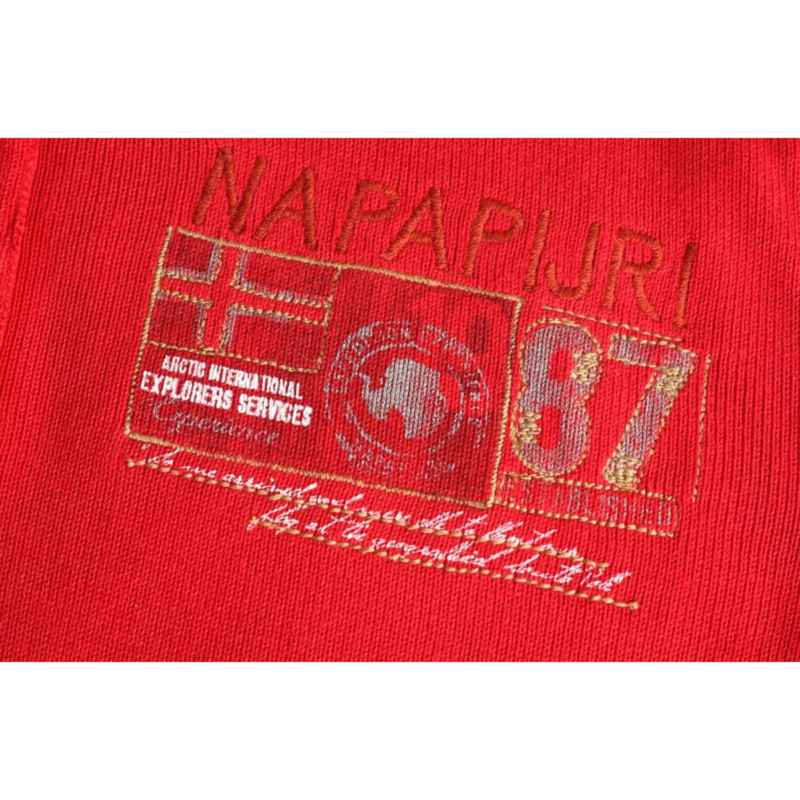 Napapijri Napapijri Jumper Sweater Men XL Red Cotton Buttons Down Neck Size US XL / EU 56 / 4 - 4 Thumbnail