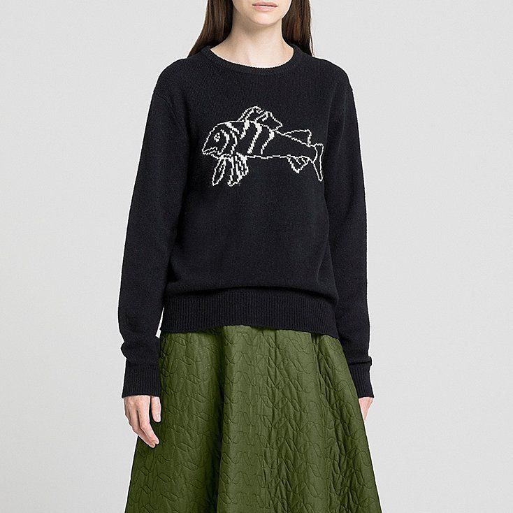 Designer × JW Anderson × Japanese Brand Uniqlo JW Anderson Intarsia Fish Sweater Wool S/S 17 Size M / US 6-8 / IT 42-44 - 3 Thumbnail