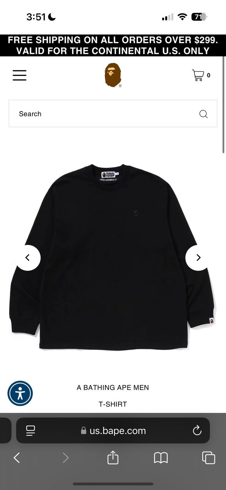 Bape ONE POINT RELAXED FIT LS TEE Size US M / EU 48-50 / 2 - 5 Thumbnail
