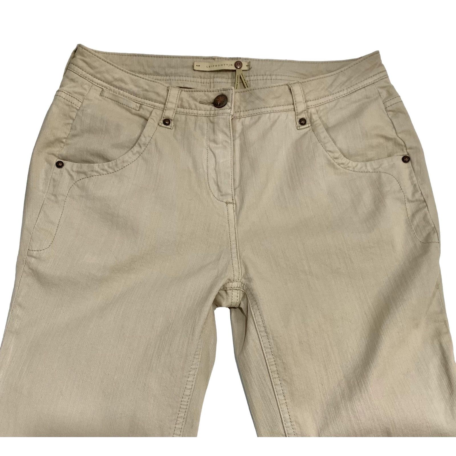 Anthropologie Anthropologie Leifsdottir Crop Ankle Jeans light khaki | 0 Size 28" / US 6 / IT 42 - 2 Thumbnail