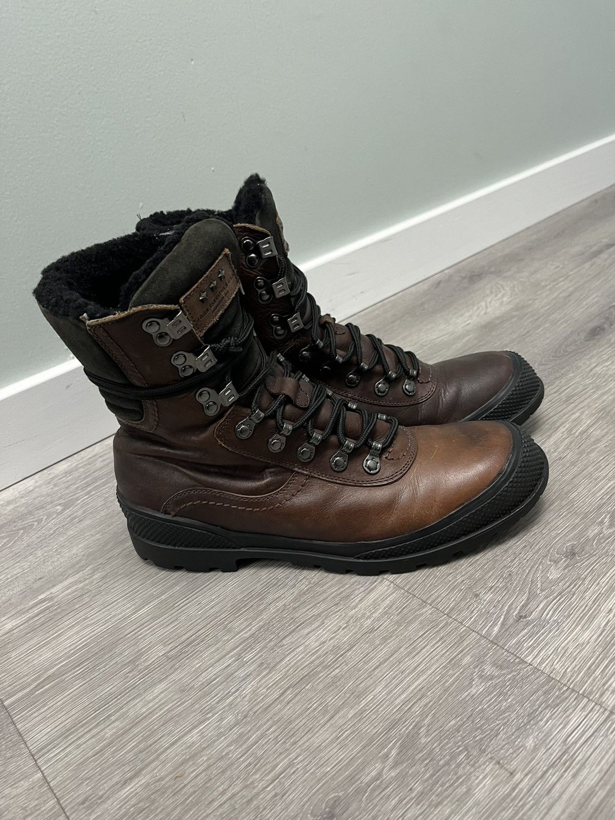 John Varvatos Shearling Lined Leather Hiking Boot. 9.5 Size US 9.5 / EU 42-43 - 16 Thumbnail