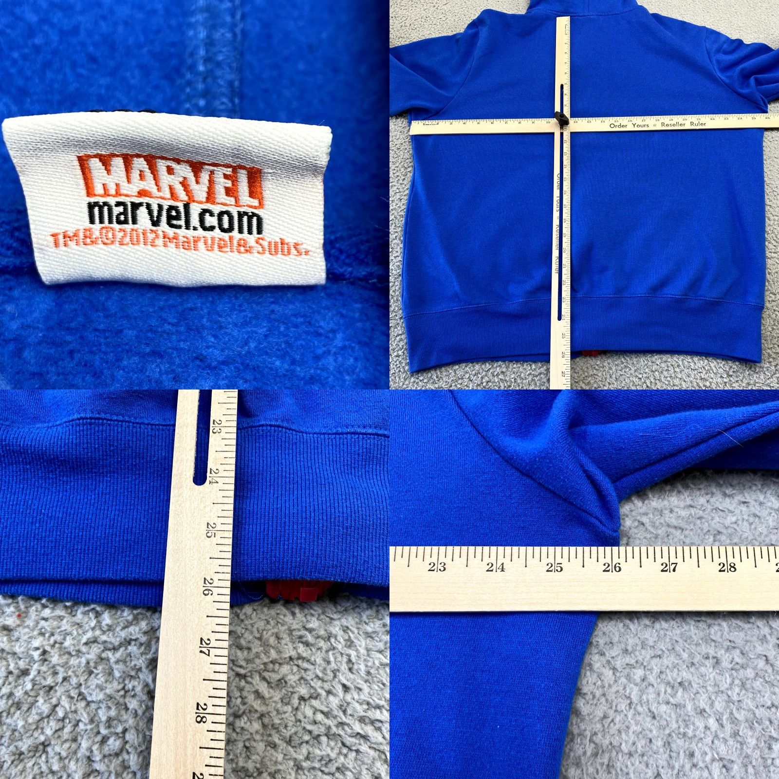 Vintage Marvel Captain America Sweatshirt Mens Large Blue Full Zip Built In Headphones Size US L / EU 52-54 / 3 - 8 Thumbnail