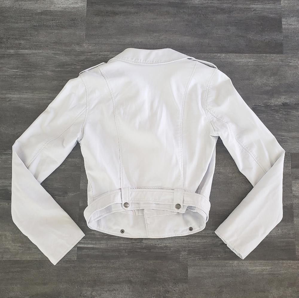 Guess White Classic Motorcycle Crop Jacket w/Belt Size S / US 4 / IT 40 - 5 Thumbnail