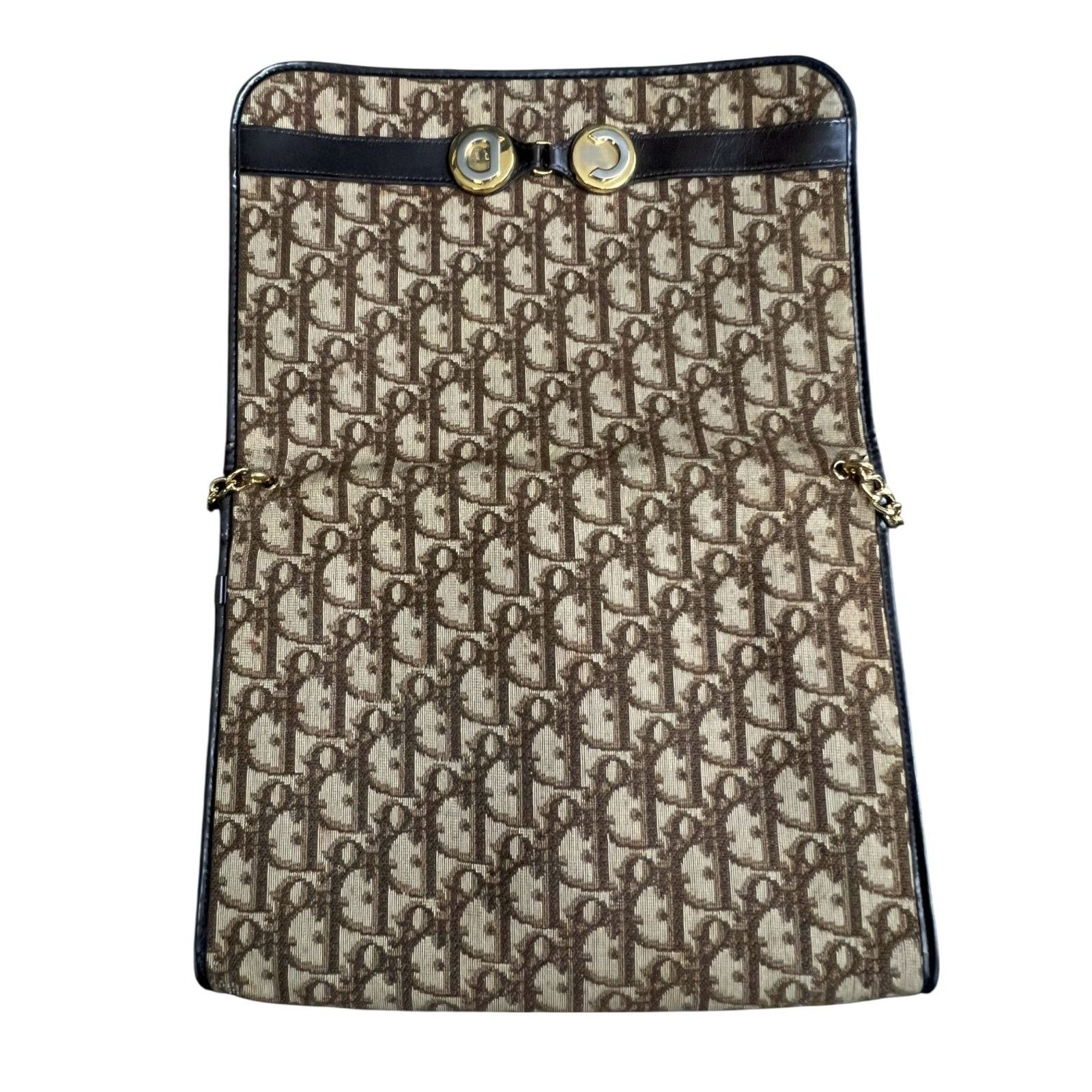 Christian Dior Monsieur Vintage Christian Dior Trotter Canvas Logo Gold Chain Purse Size ONE SIZE - 3 Thumbnail