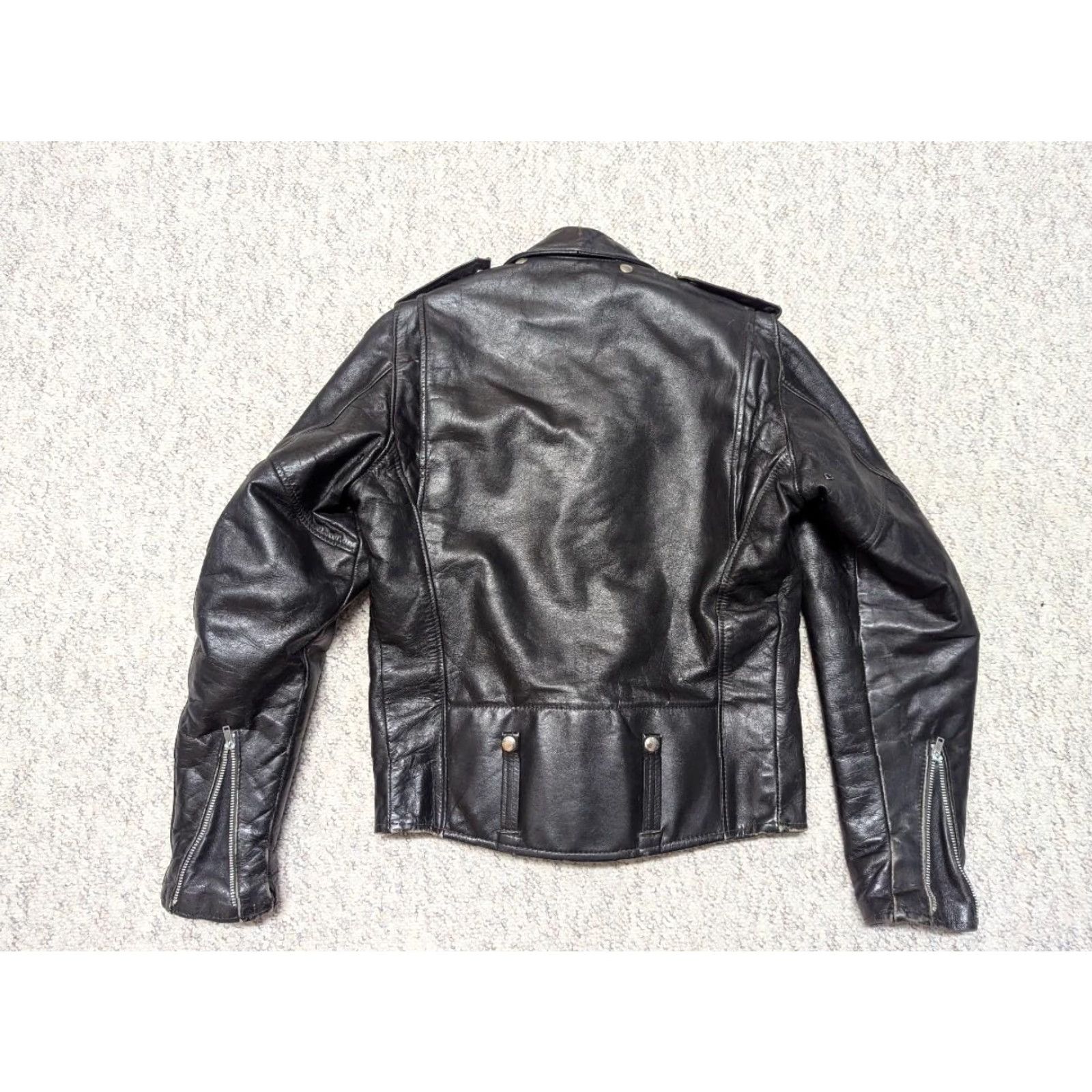 Harley Davidson VINTAGE Harley-Davidson Jacket Motorcycle Black 38 Tall Mens Leather Cowhide Biker 1970s AMF Leather Size US S / EU 44-46 / 1 - 2 Thumbnail