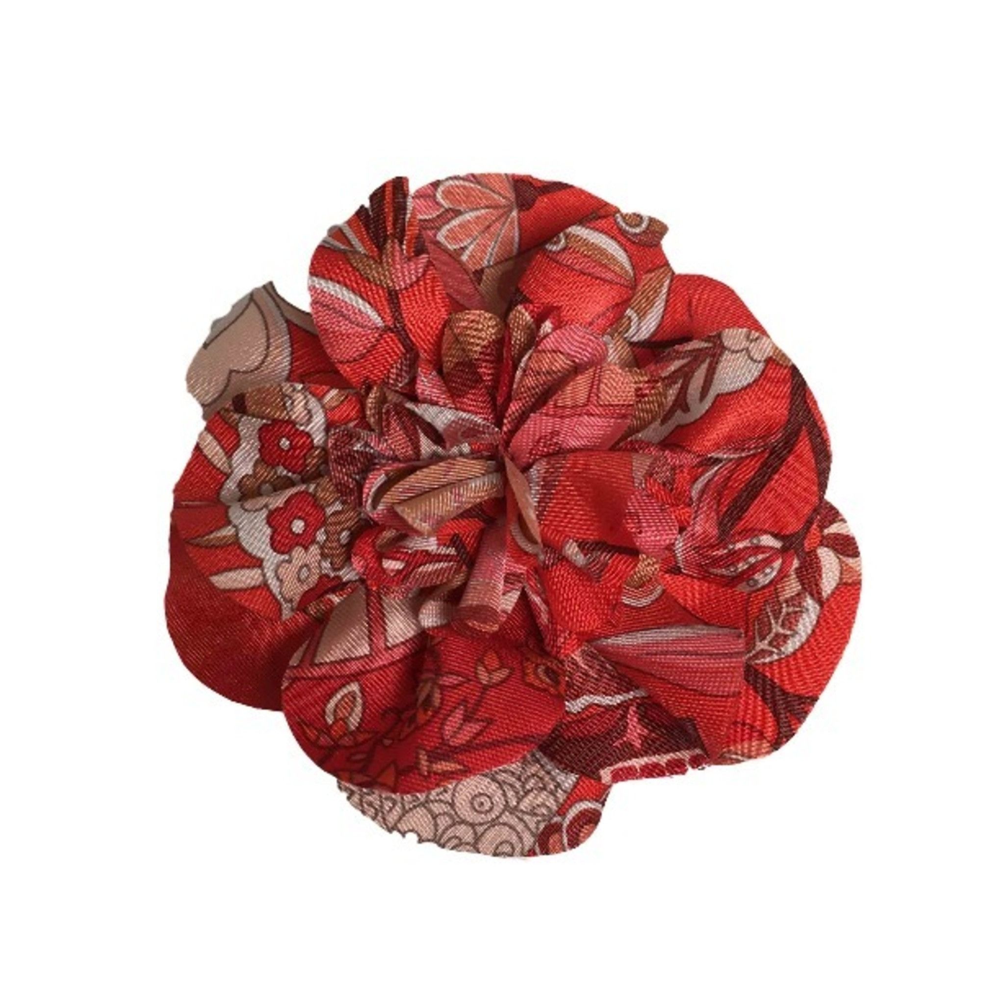 image of Hermes Corsage Flower Hermes Red Brooch in Red Color, Women's