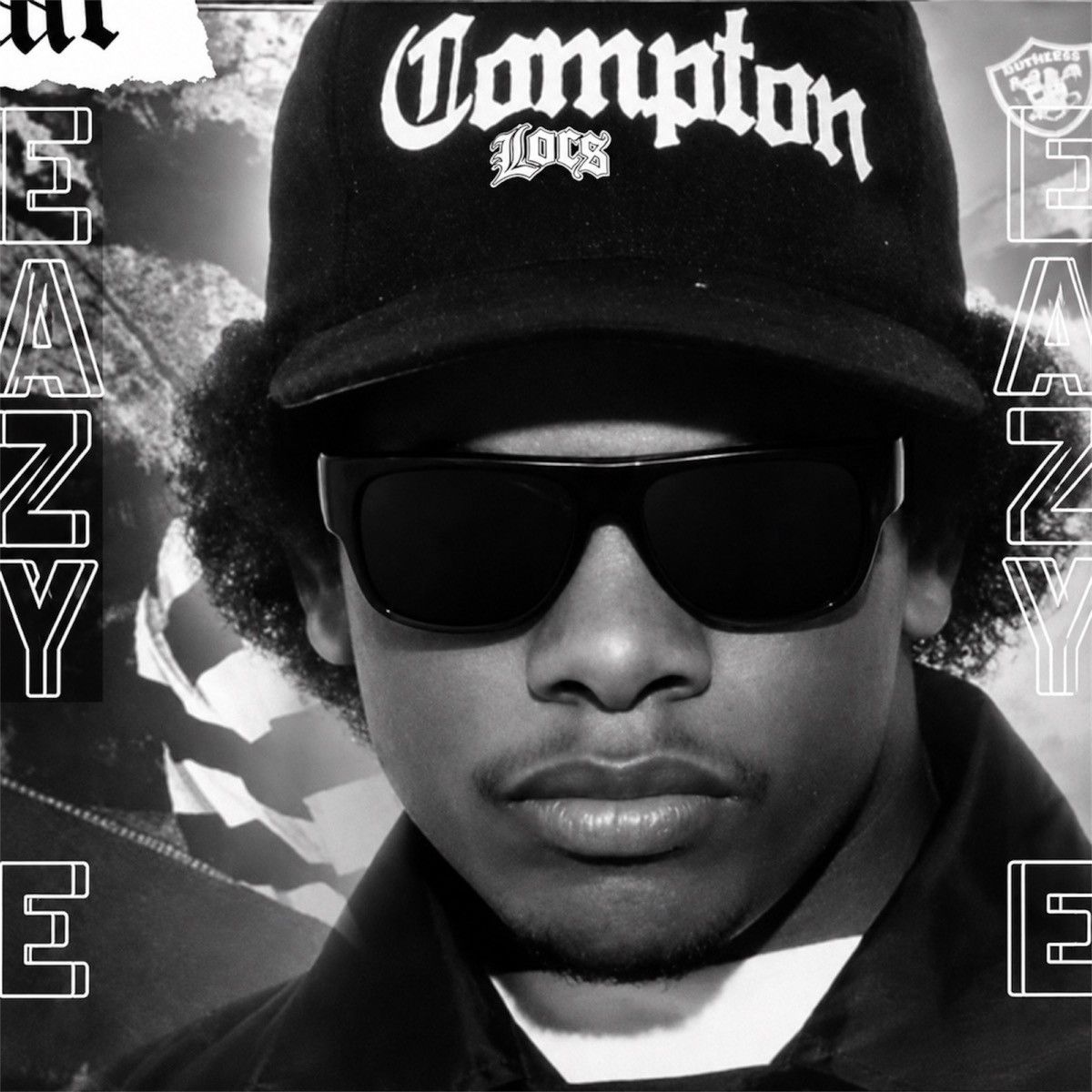 Eazy E Sunglasses Black Square Retro Hip Hop UV400 Street