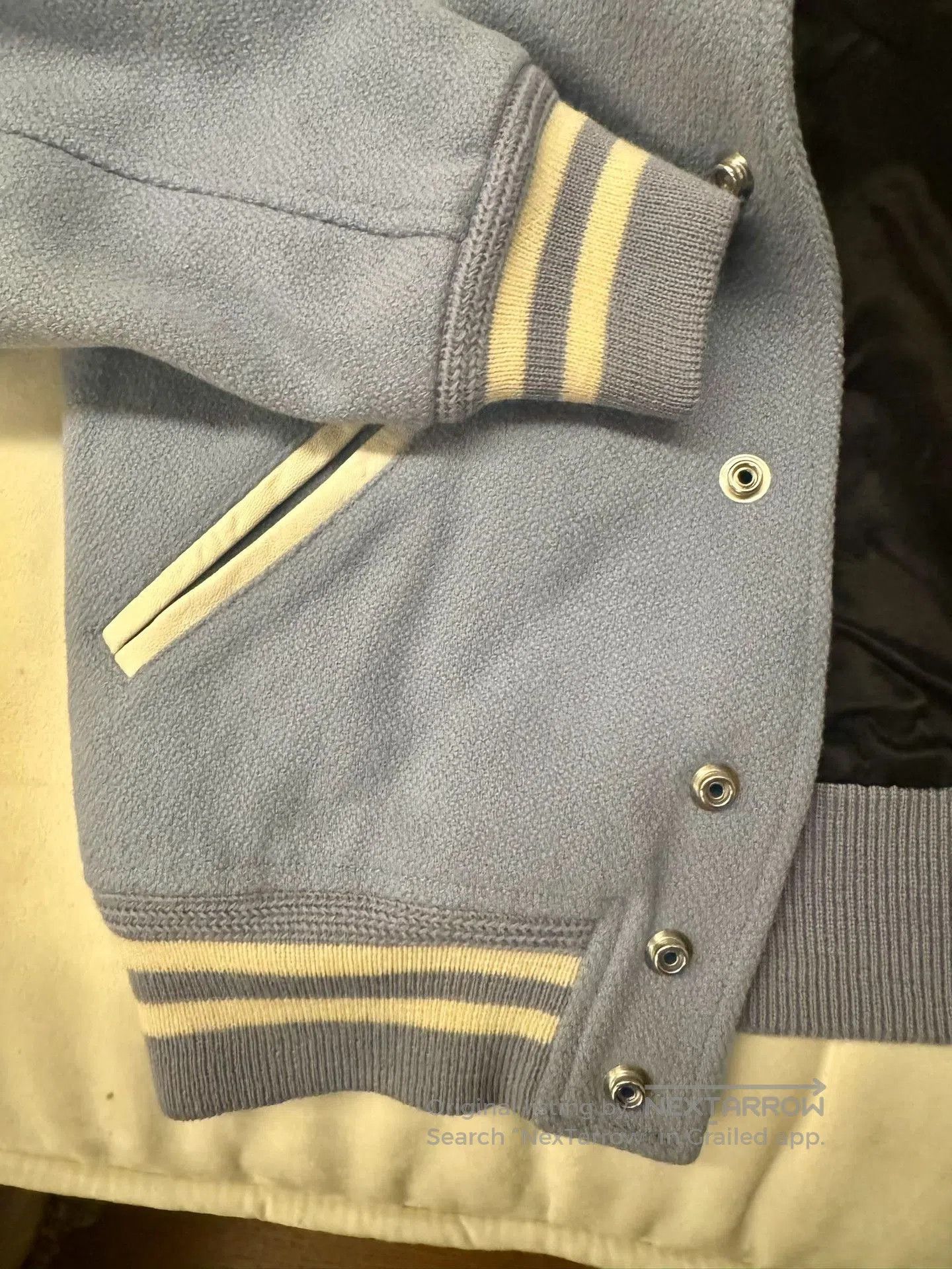 Saint Laurent Paris Saint Laurent Light Blue Baseball Jacket. Size XS / US 0-2 / IT 36-38 - 5 Thumbnail