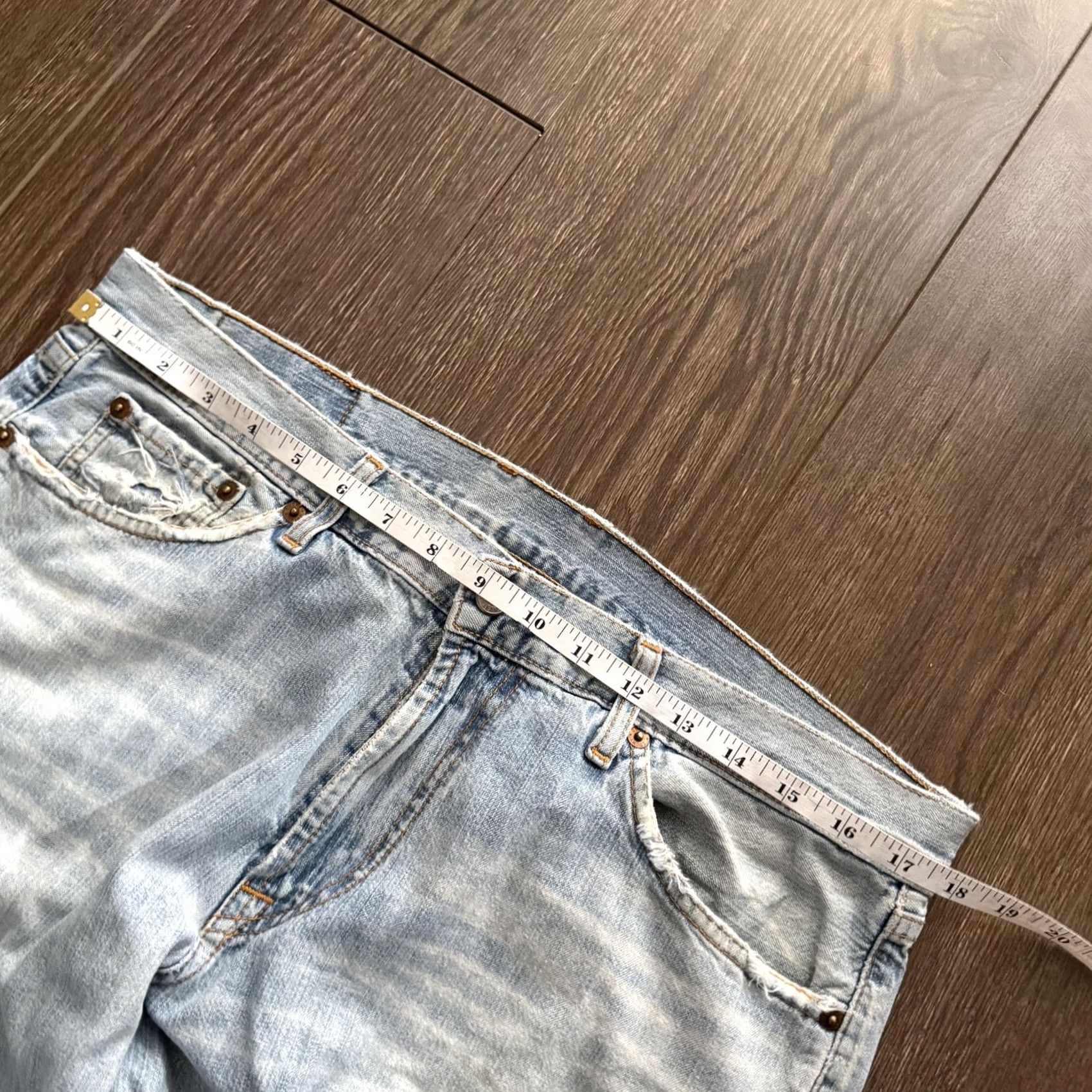 Lucky Brand VINTAGE Lucky Brand Dungarees Jeans Wide-Leg 34x31 Blue Distressed USA Mens Size US 34 / EU 50 - 6 Thumbnail