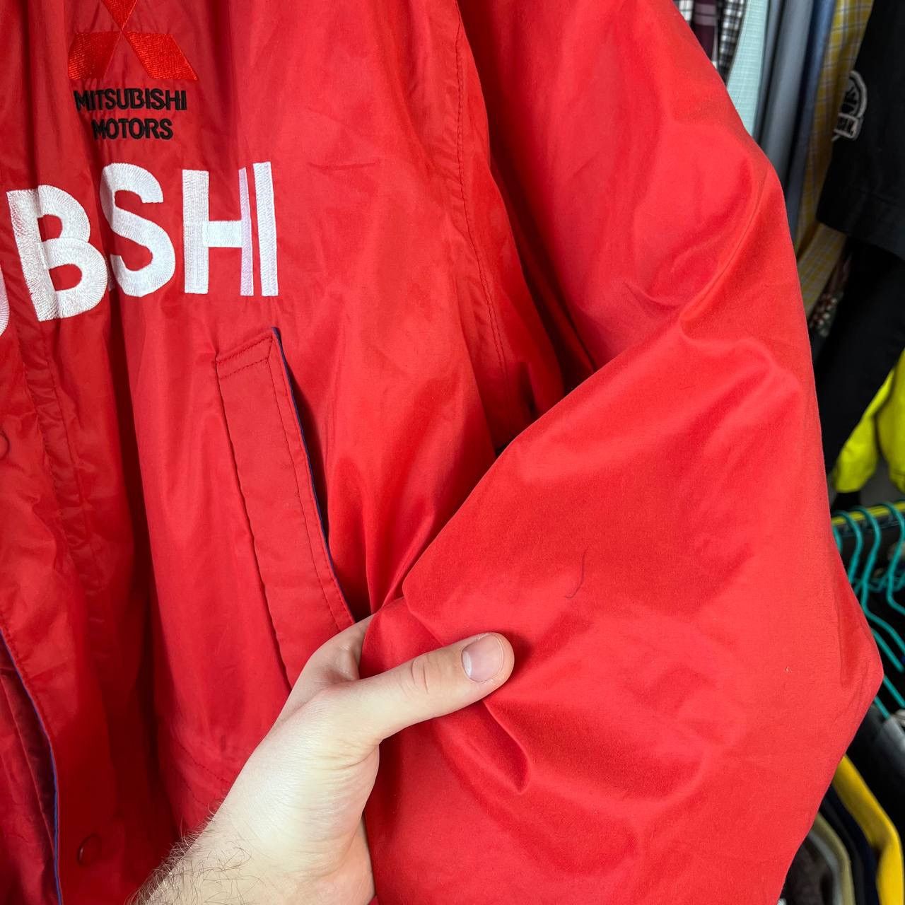 Japanese Brand × Vintage Vintage 90s Mitsubishi Motors Parka Coat Racing Jacket Size US L / EU 52-54 / 3 - 9 Thumbnail
