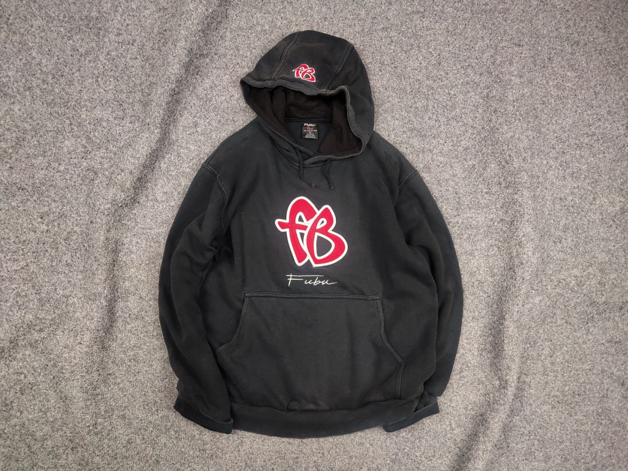 Fubu Vintage Fubu Embroidered Rap Y2K Faded Black Hoodie Hip Hop Size US S / EU 44-46 / 1 - 1 Thumbnail