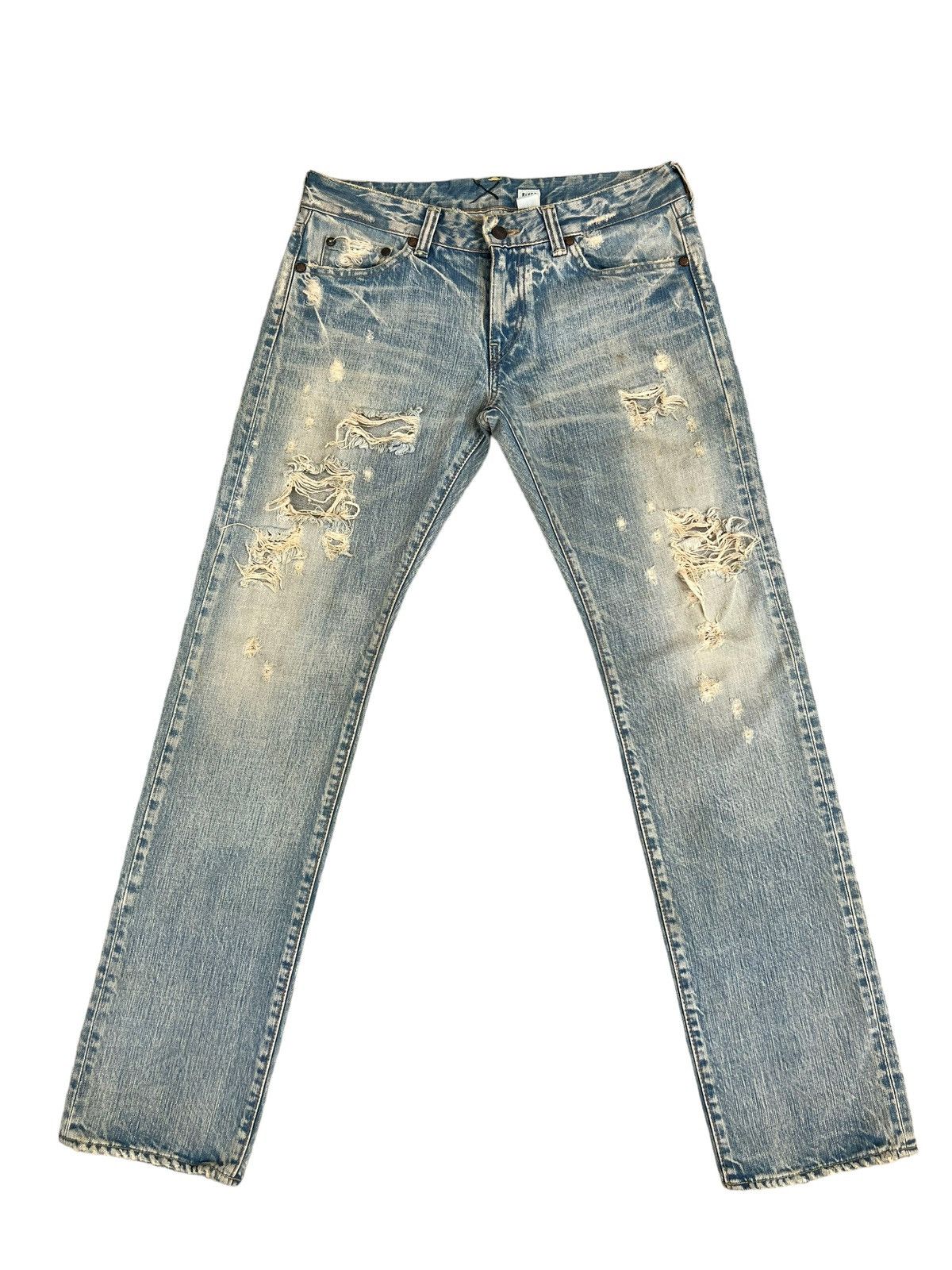 Japanese Brand Rivet & Blue Japan Distressed Muddy Denim Jeans Size US 30 / EU 46 - 1 Thumbnail