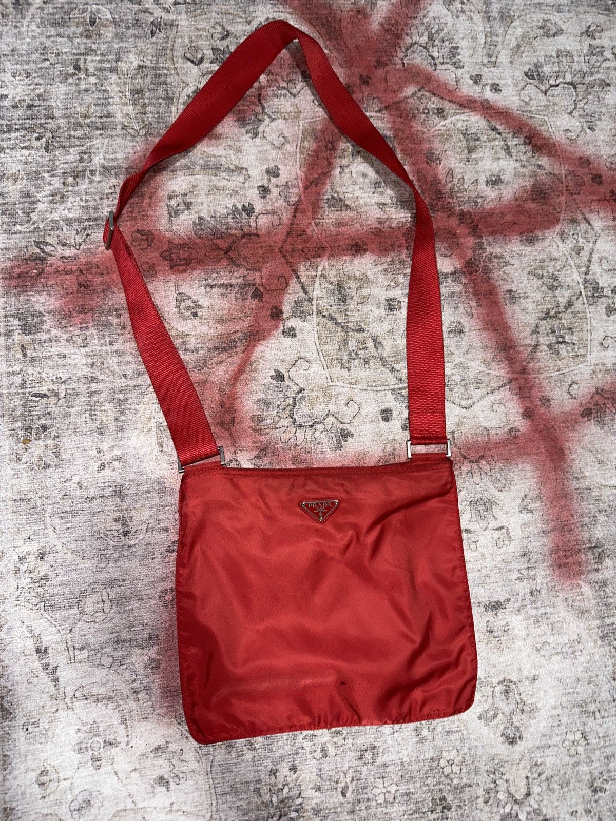 image of Prada Nylon Soulder Bag Red, Men's