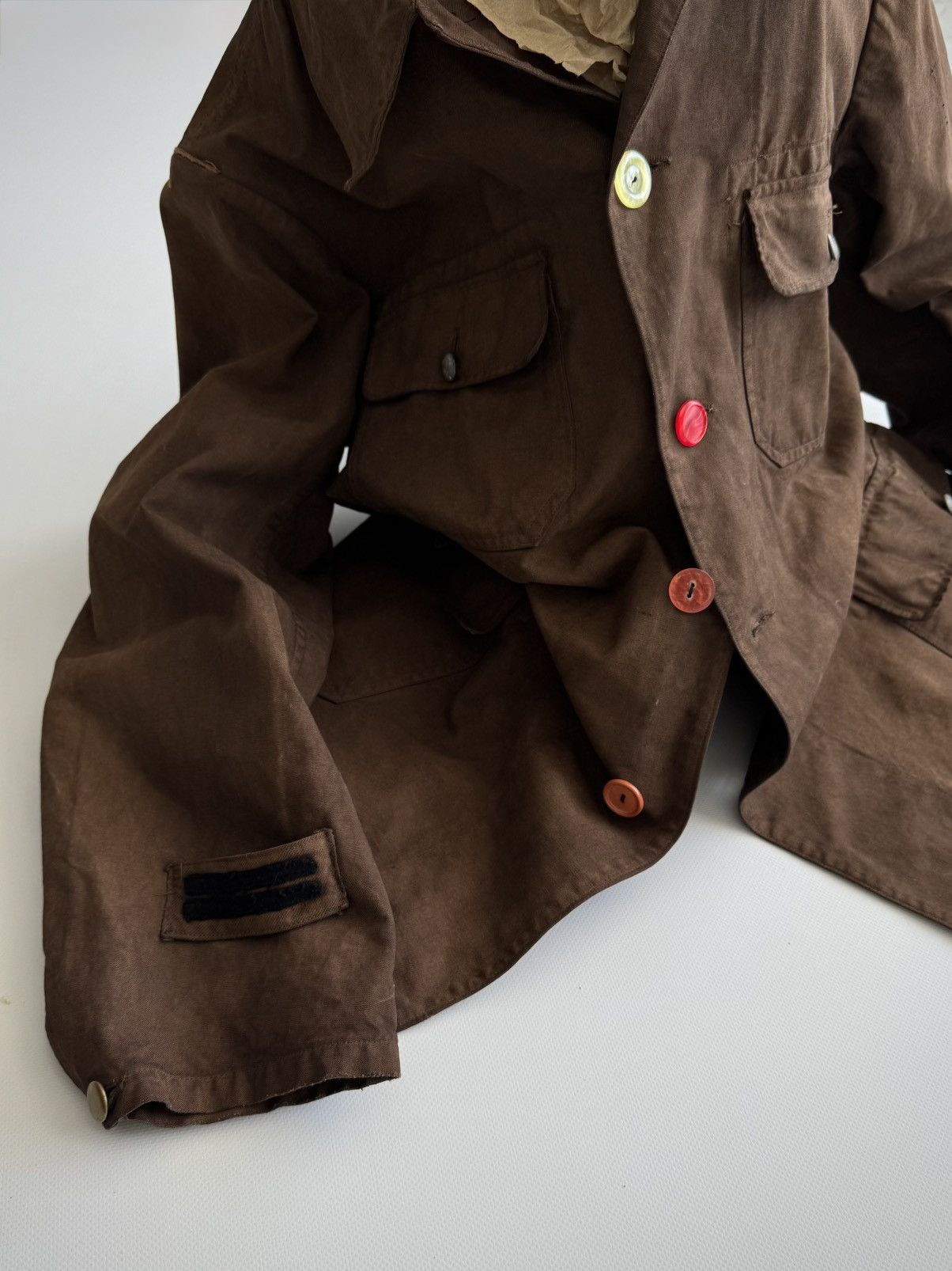 Vintage Vintage 1960s Swedish Army Work Brown Jacket Size US M / EU 48-50 / 2 - 1 Thumbnail