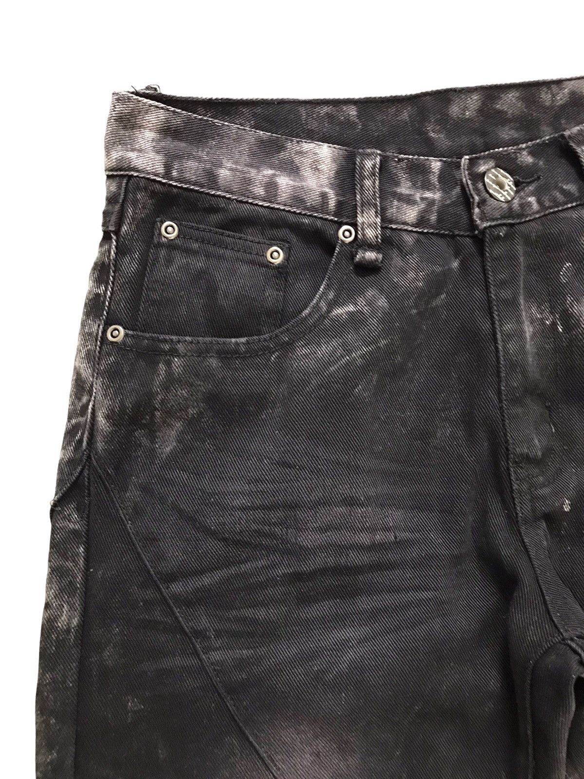 Japanese Brand Igrod Cdhrm Punk Cross Stitch Bleach Denim Flare Jeans Size US 30 / EU 46 - 6 Thumbnail