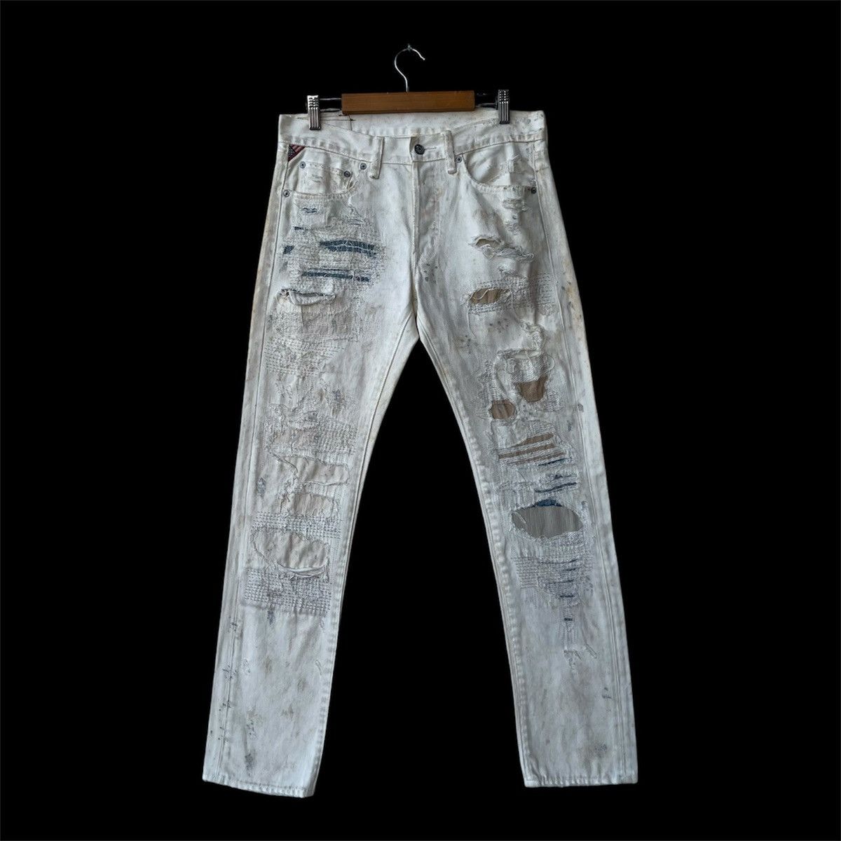 Helmut Lang Denim & Supply Ralph Lauren Boro Sashiko Distressed Denim Size US 32 / EU 48 - 1 Thumbnail