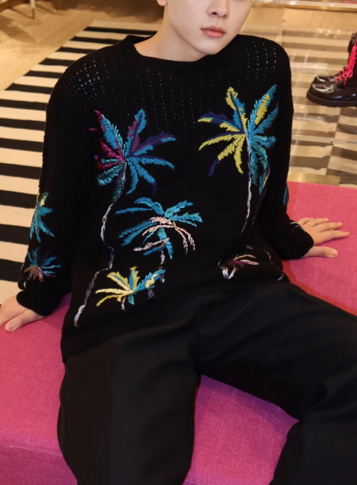 Valentino Multicolored palm tree embroidery jumper size M Size US M / EU 48-50 / 2 - 1 Thumbnail