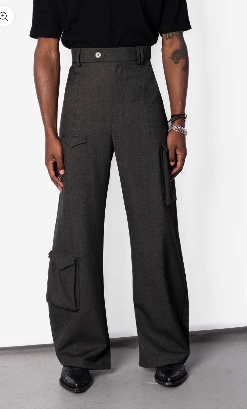 Kody Phillips Kody Phillips grey cargo trousers- Soot Size US 32 / EU 48 - 1 Thumbnail