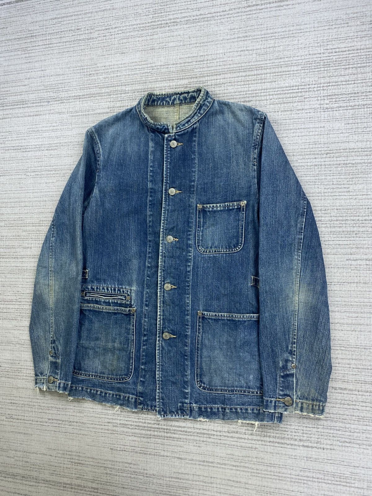 Tete Homme 🔥Vintage Tete Homme By Issey Miyake Chore Denim Jacket Size US M / EU 48-50 / 2 - 4 Thumbnail