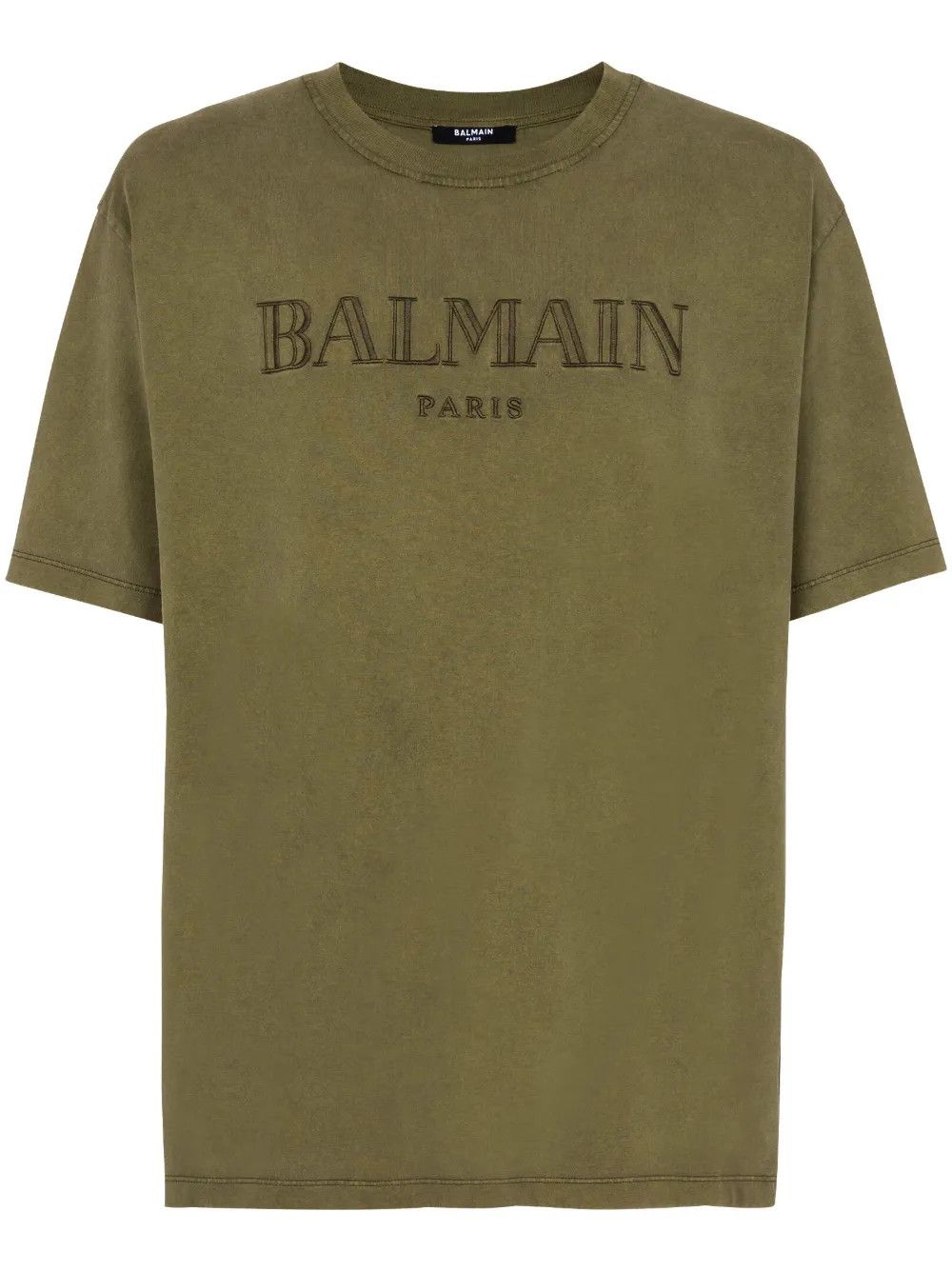 Balmain o1y0426 Logo Crewneck T-Shirt in Military Green Size US XS / EU 42 / 0 - 1 Thumbnail