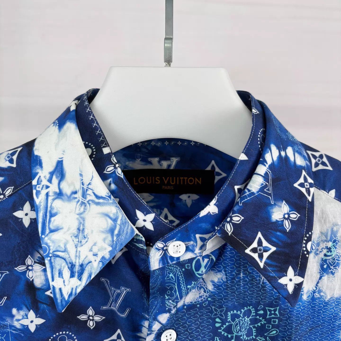 Louis Vuitton LV Cashew Ink Blue White Short Sleeve Shirt M New Size US M / EU 48-50 / 2 - 3 Thumbnail