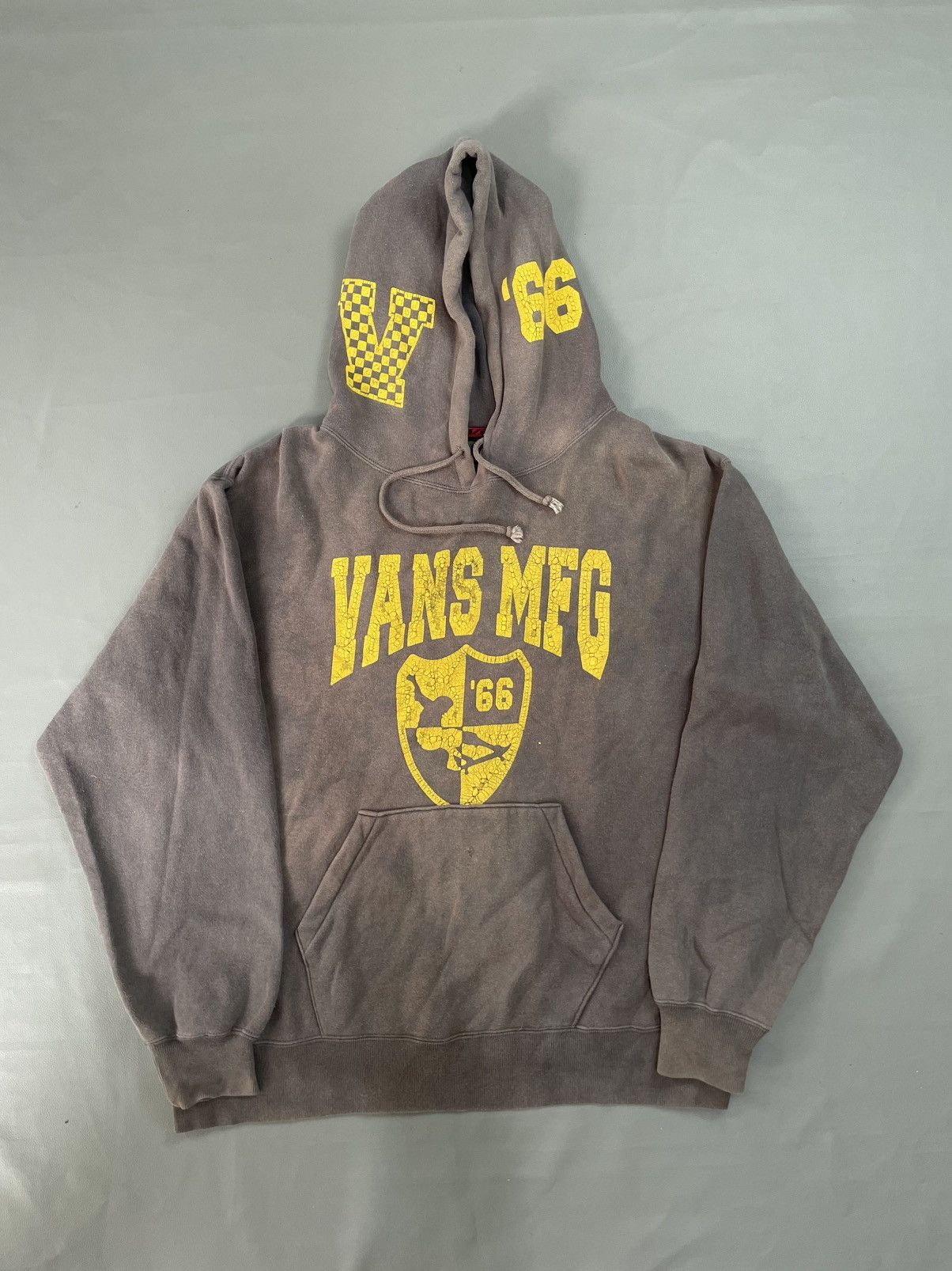 Vans Vintage Vans Mfg Grey Hoodie Distressed Printed Size US M / EU 48-50 / 2 - 1 Thumbnail
