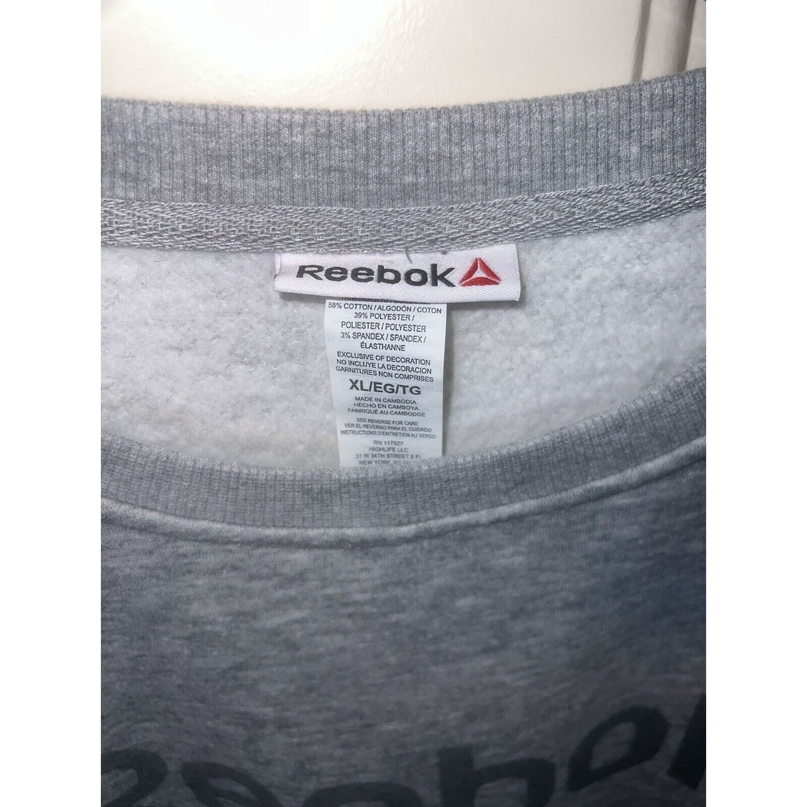 Reebok Reebok Sweatshirt Womens XL Gray Pullover Jersey Knit Cotton Size XL / US 12-14 / IT 48-50 - 4 Thumbnail