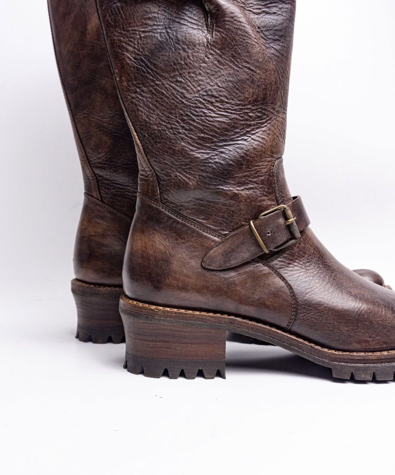 Other Unknown Brand – Engineer Boots – Brown Leather Size US 9.5 / EU 42-43 - 7 Thumbnail