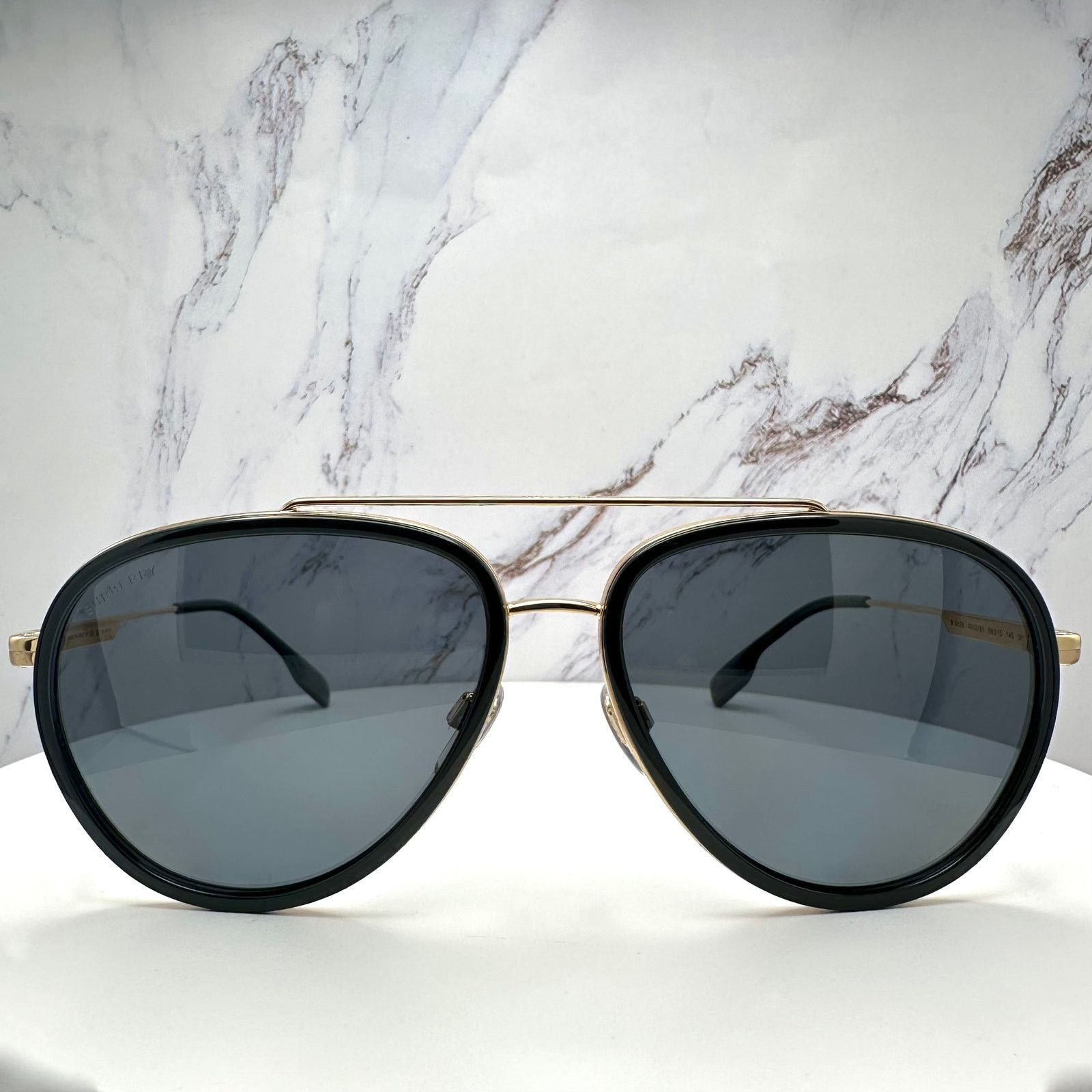 Burberry New Burberry Sunglasses Polarized Gold Black Aviator Size ONE SIZE - 2 Thumbnail