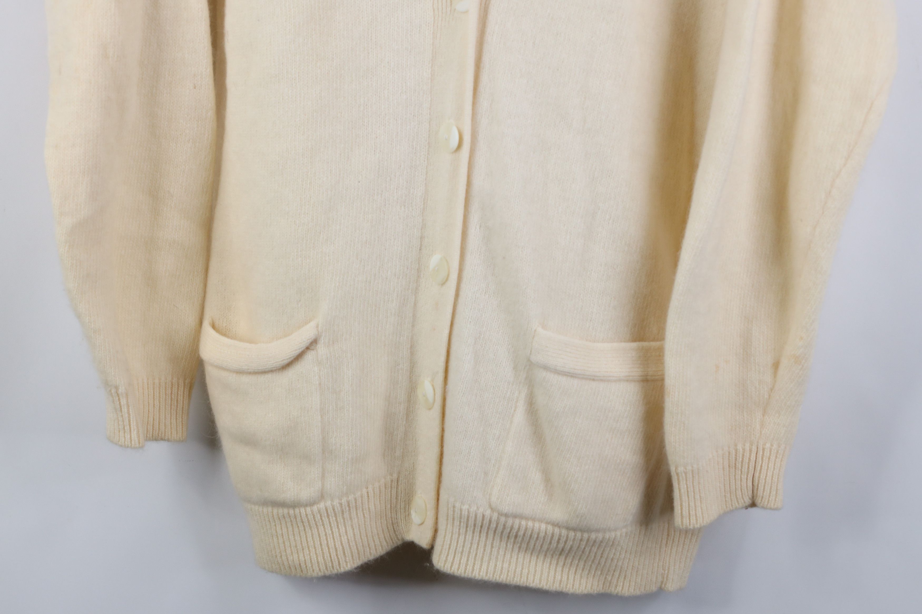 Vintage AS IS Vintage 90s Lambswool Angora Knit Cardigan Sweater Size M / US 6-8 / IT 42-44 - 3 Thumbnail