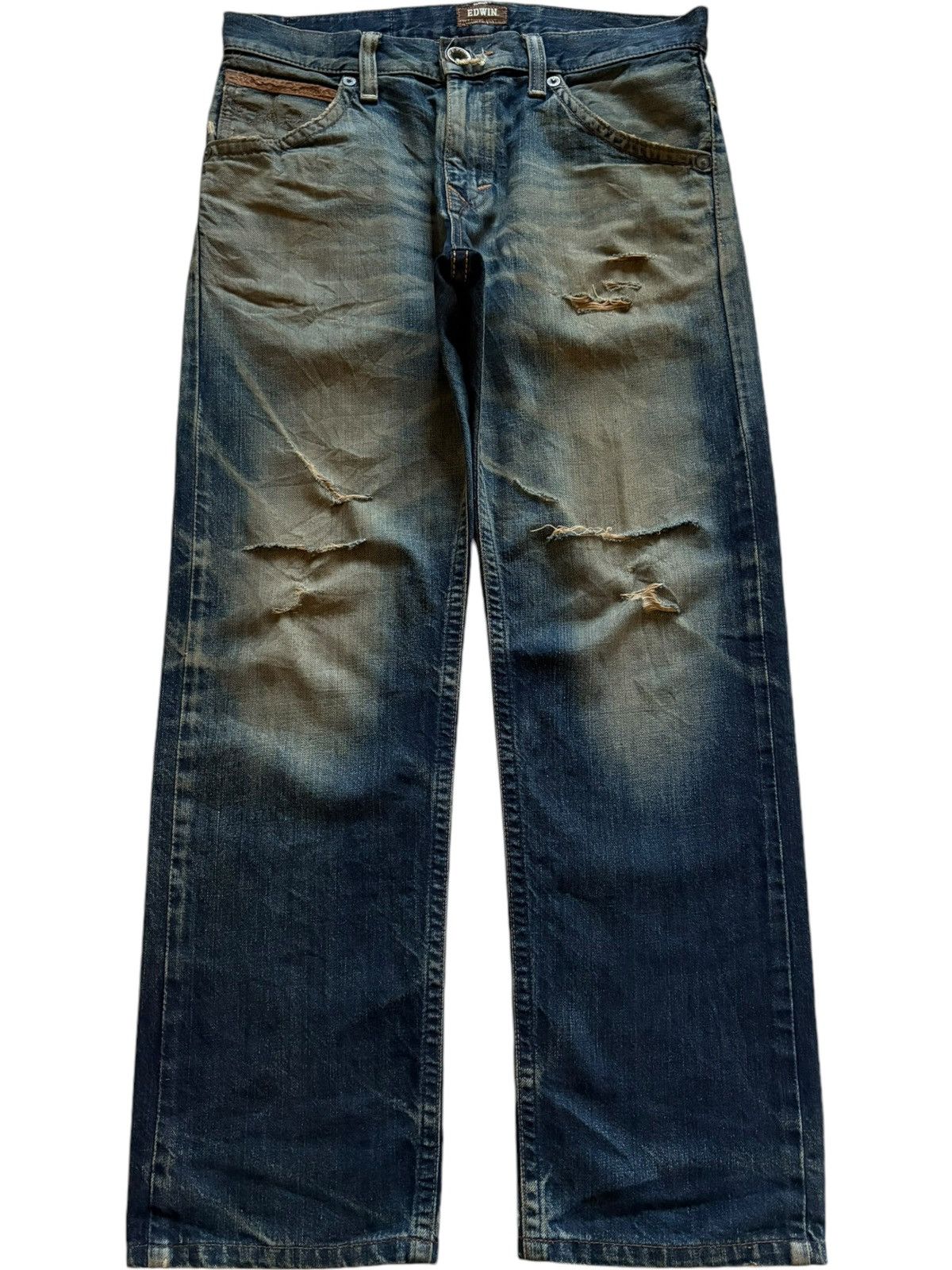 Edwin × Japanese Brand Exclusive Vintage Edwin Japan Rusty Mud Wash Loose Jeans Size US 33 - 1 Thumbnail