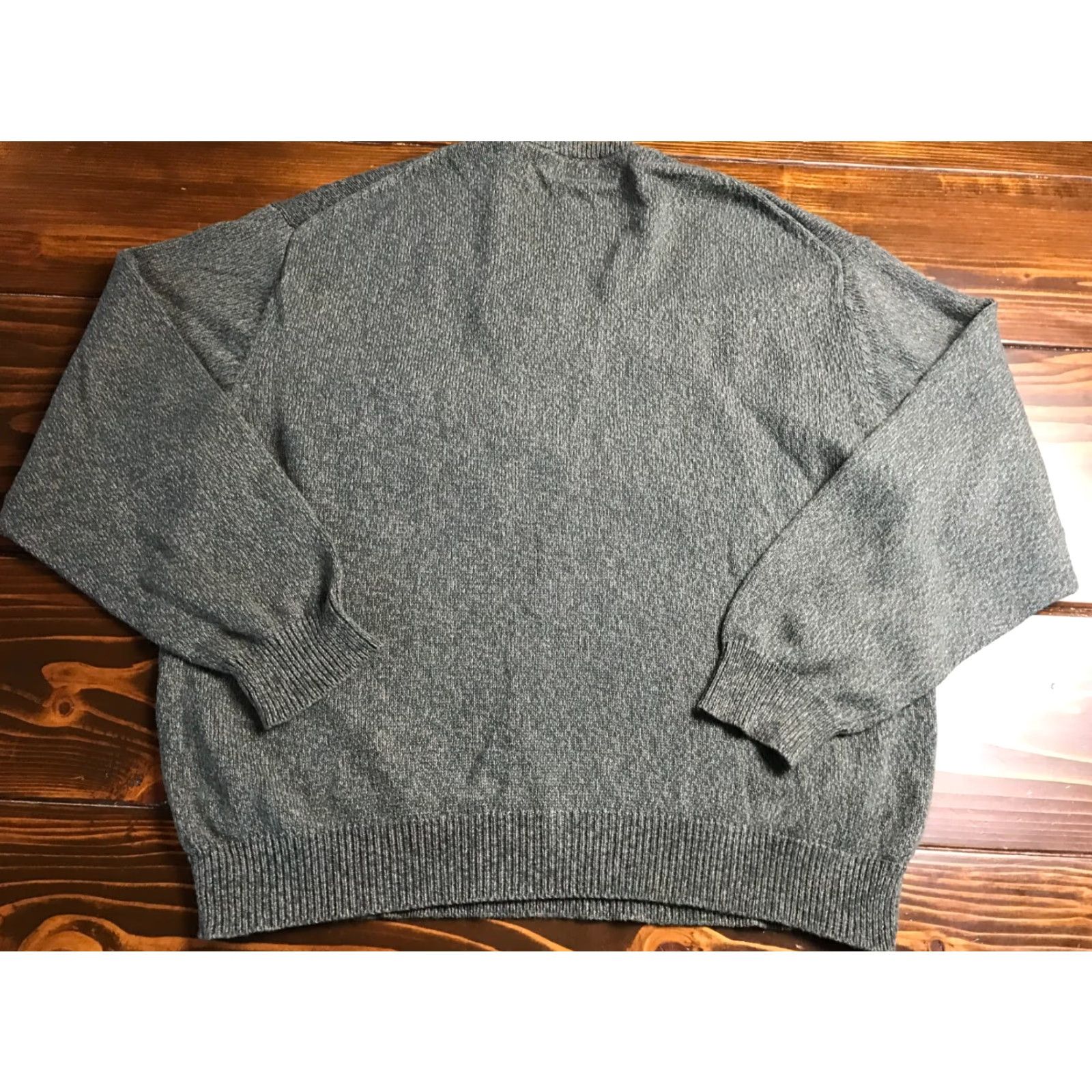 Vintage Latitude Sweater Men's Size Large V-Neck Pullover Long Sleeve Gray Tan Brown Knit Regular Fall Winter Casual Men Size US L / EU 52-54 / 3 - 2 Thumbnail