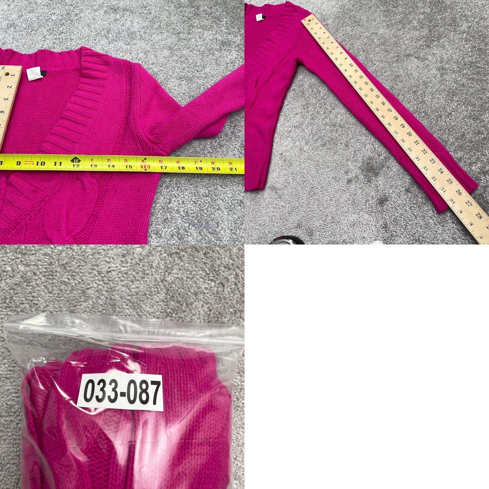 J.Crew J. Crew Wool Cashmere Cable Knit Sweater Womens Small Pink V-Neck Pullover Size S / US 4 / IT 40 - 9 Thumbnail