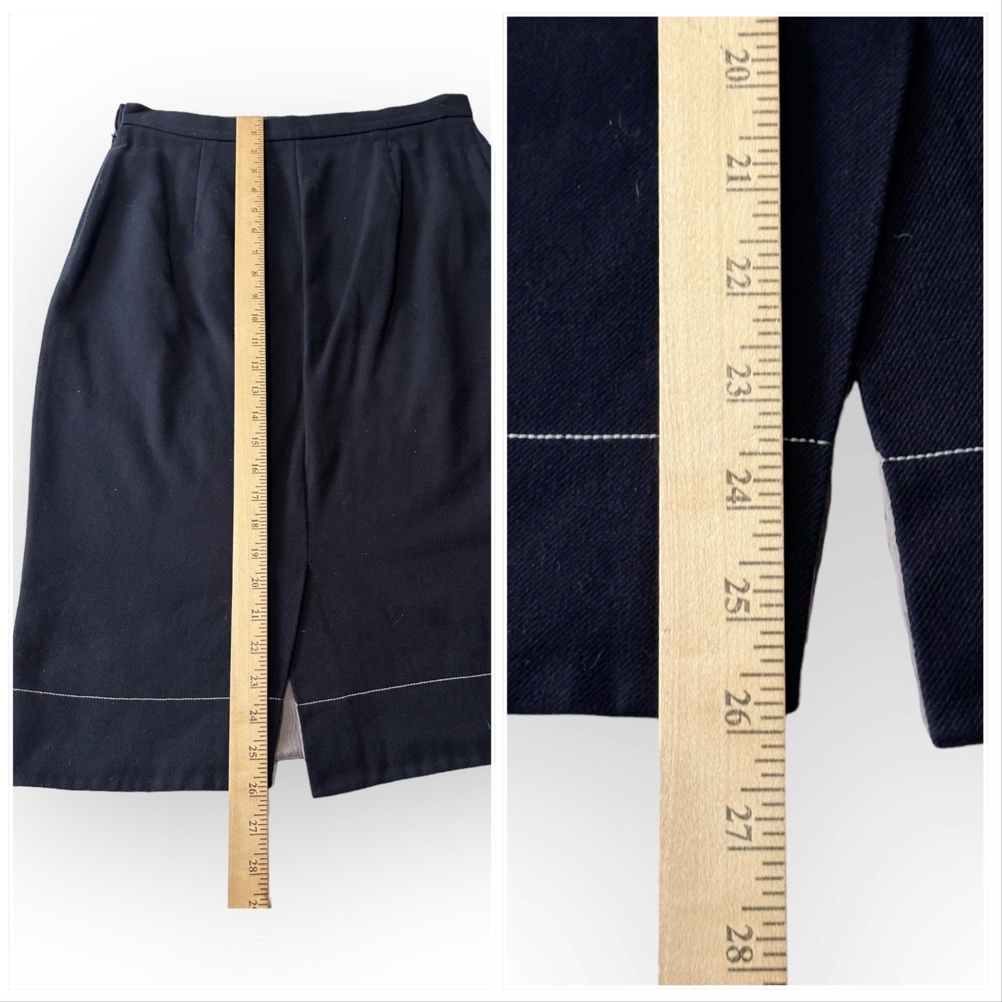 Prada Vintage Prada Pencil Skirt, Navy, Size 46 Italy, 2001 S/S Size 32" / US 10 / IT 46 - 10 Thumbnail