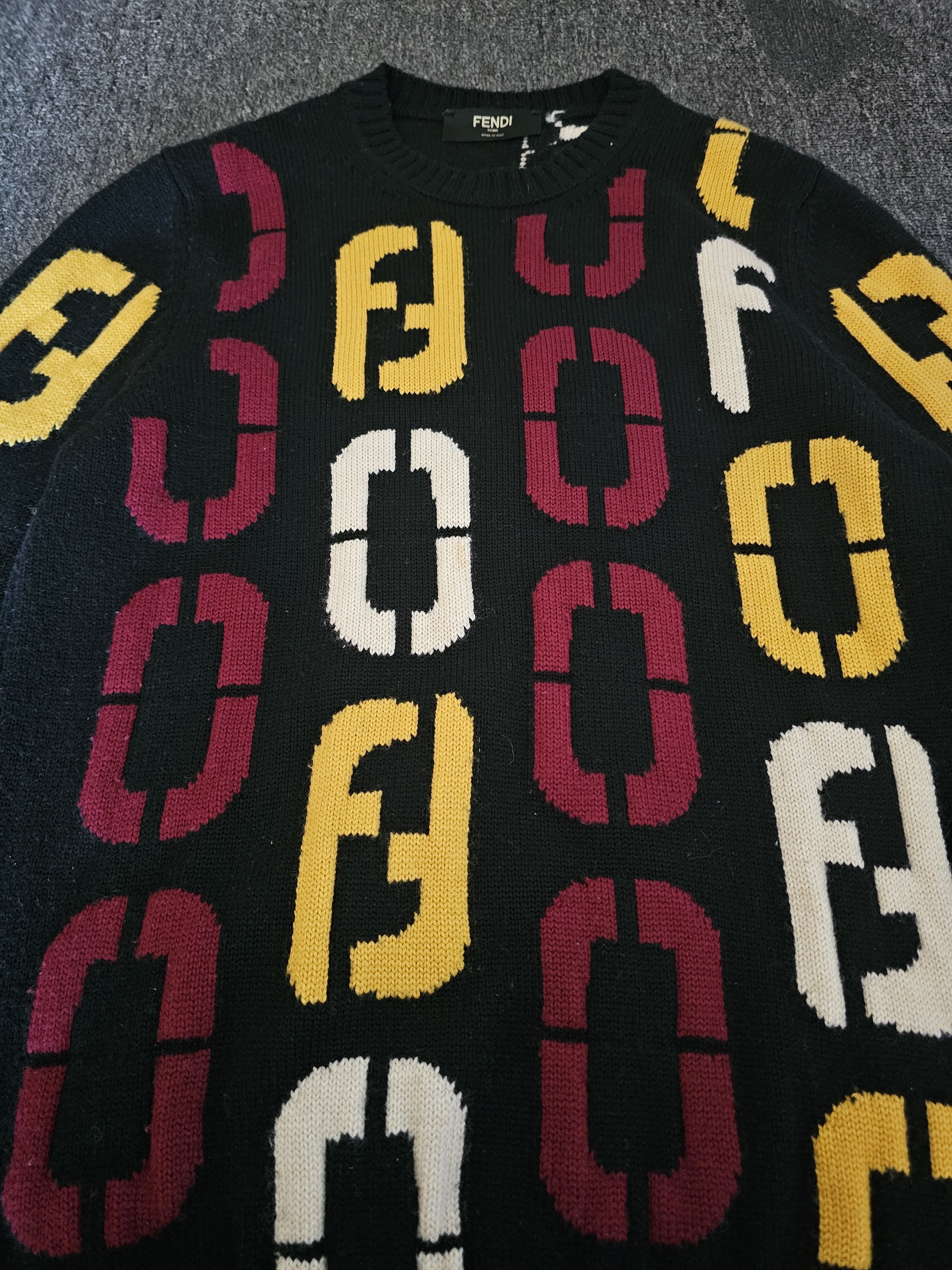Fendi Fendi Men's Wool Sweater Size 48 Size US M / EU 48-50 / 2 - 2 Thumbnail