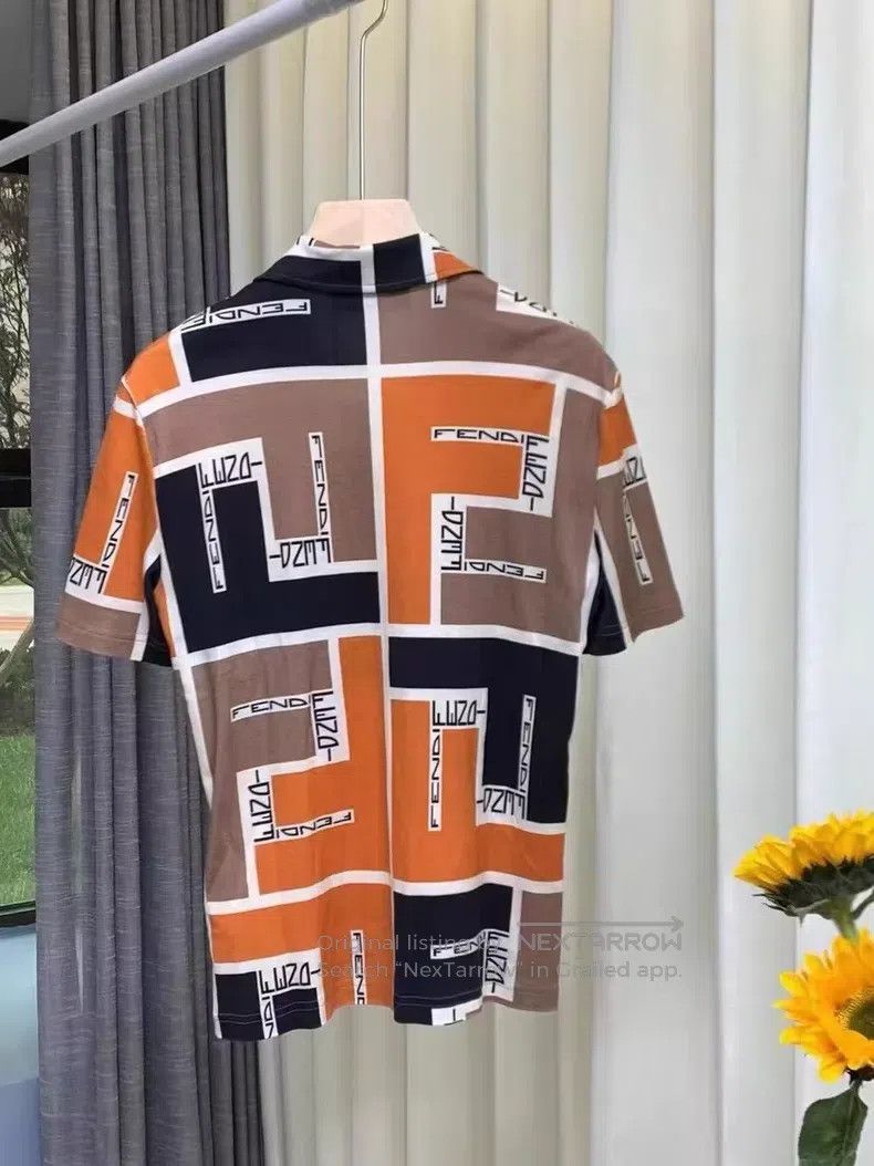 Fendi Fendi Geometric Printed Polo Shirt Size L / US 10 / IT 46 - 2 Thumbnail