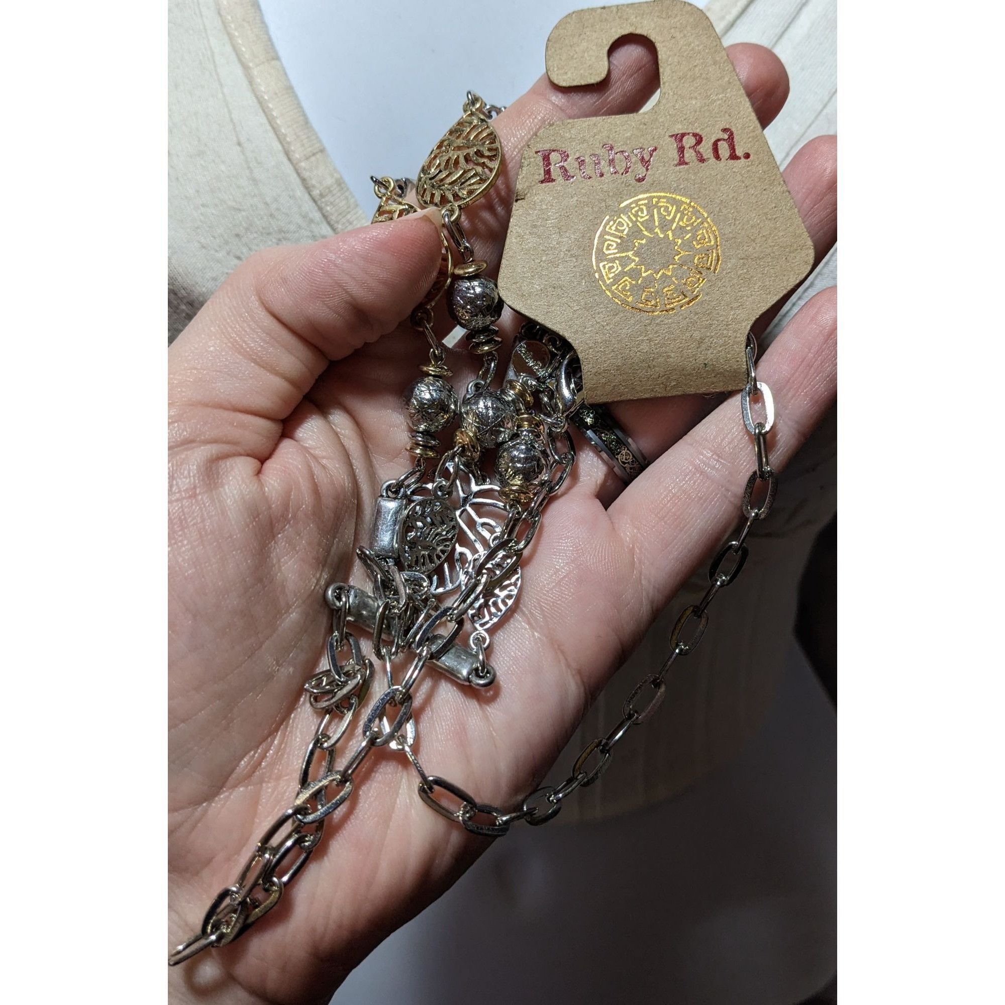 Other Ruby Rd Silver And Gold Leaf Charm Necklace Size ONE SIZE - 9 Thumbnail